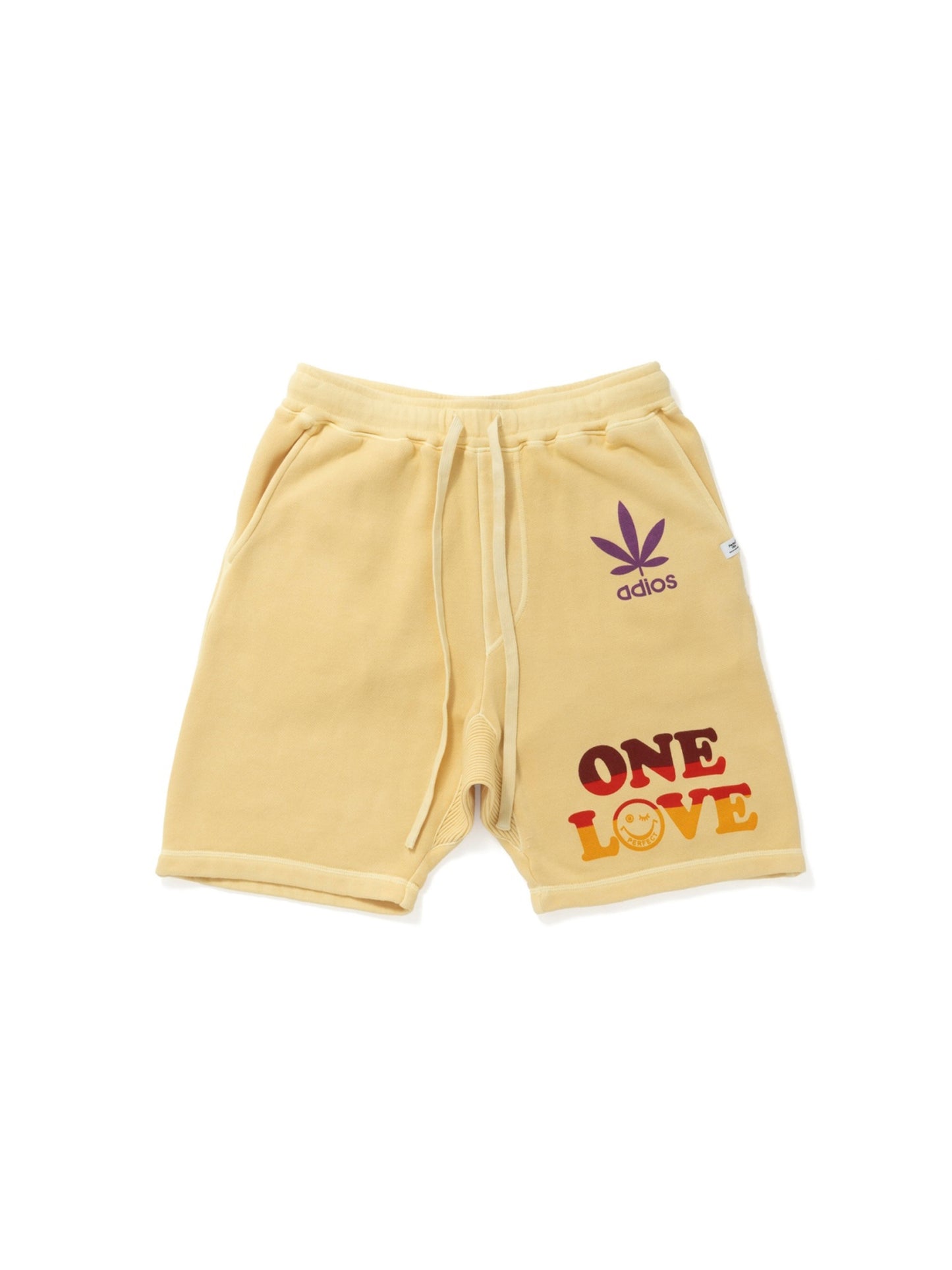【Perfect ribs®︎×A LOVE MOVEMENT】"ONE LOVE" Sweat Short Pants / Vintage Yellow(スウェットショートパンツ/ビンテージイエロー)