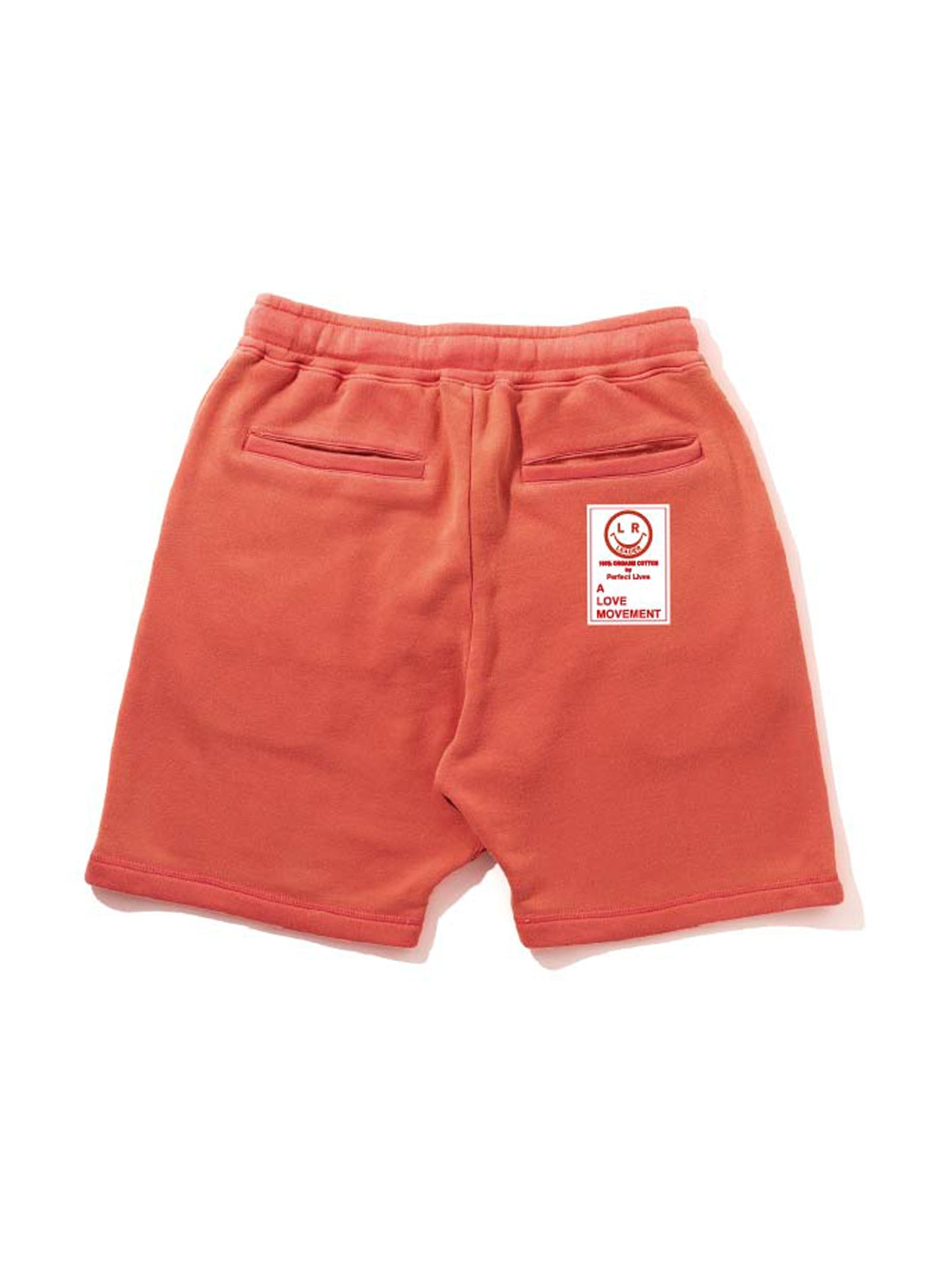 【Perfect ribs®︎ ×A LOVE MOVEMENT×LEADER】Sweat Short Pants / Coral Red(スウェットショートパンツ/コーラルレッド)