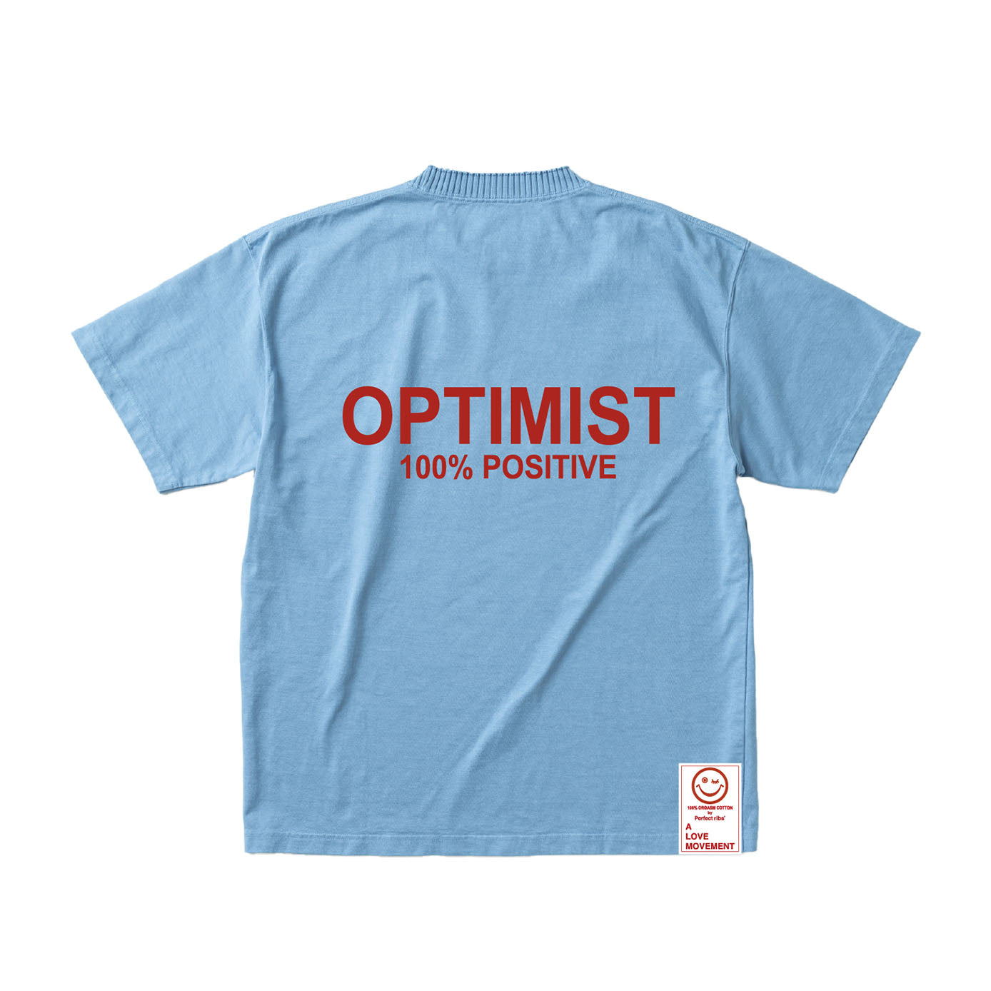 【Perfect ribs®︎×A LOVE MOVEMENT】"RELAX & OPTIMIST"Basic Short Sleeve T Shirts / Sax (ベーシック ショートスリーブ ティーシャツ/サックス)