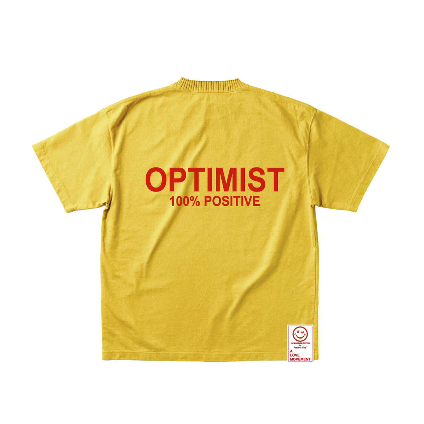 【Perfect ribs®︎×A LOVE MOVEMENT】"RELAX & OPTIMIST"Basic Short Sleeve T Shirts / Vintage Yellow (ベーシック ショートスリーブ ティーシャツ/ヴィンテージイエロー)