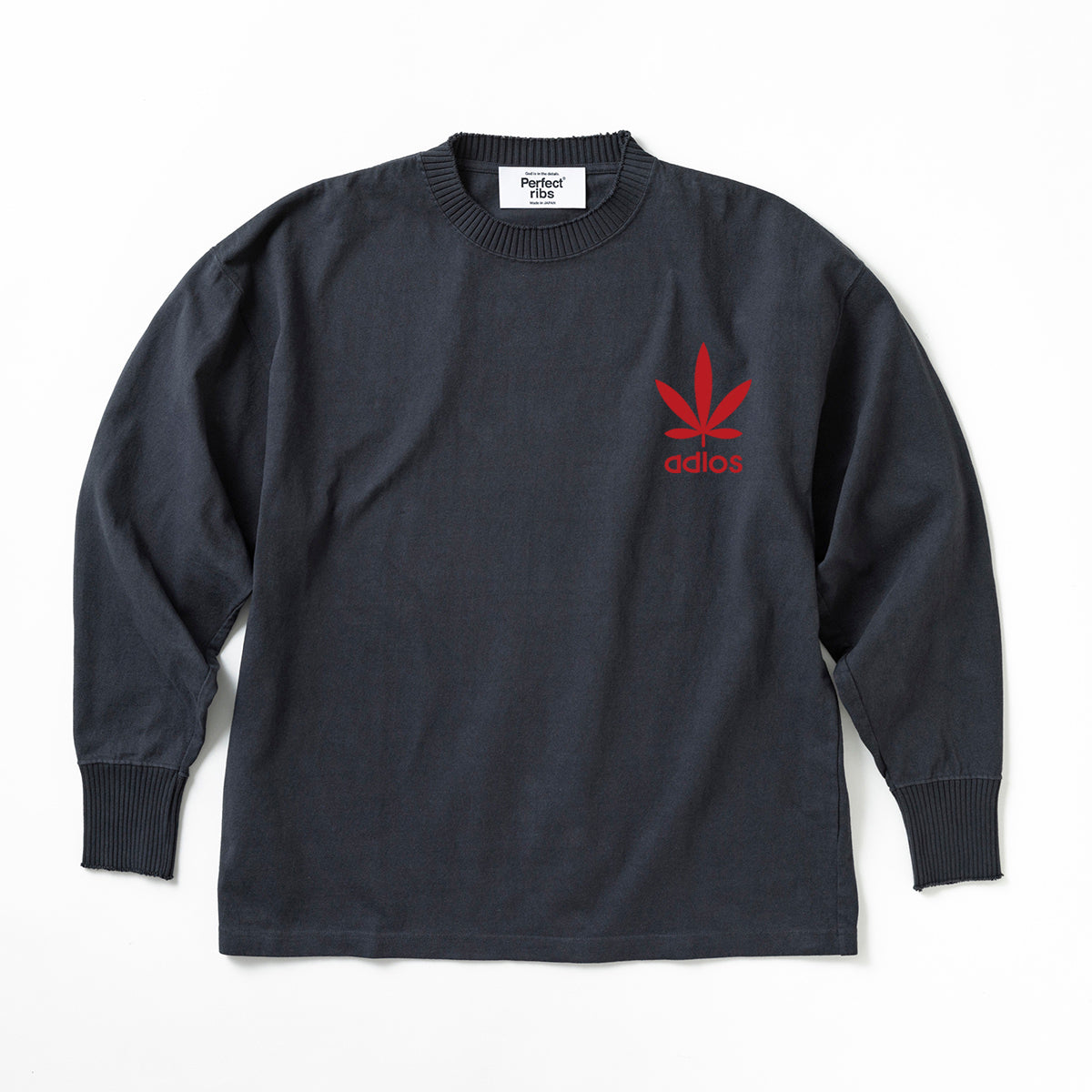 Exclusive Color【Perfect ribs×A LOVE MOVEMENT】"No,No I'm not Playboy" Basic Long Sleeve T Shirt / Vintage Black (ベーシック ロングスリーブ ティーシャツ/ヴィンテージブラック)