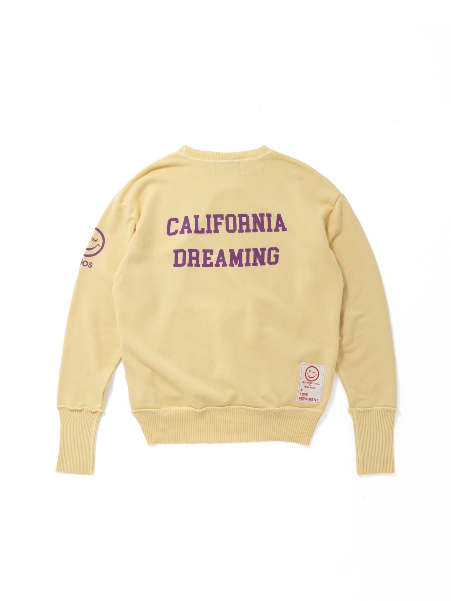 【Perfect ribs®︎×A LOVE MOVEMENT】"MALIBU" Pocket Crew Neck Sweat Shirts / Vintege Yellow(ポケット クルーネック スウェットシャツ/ビンテージイエロー)