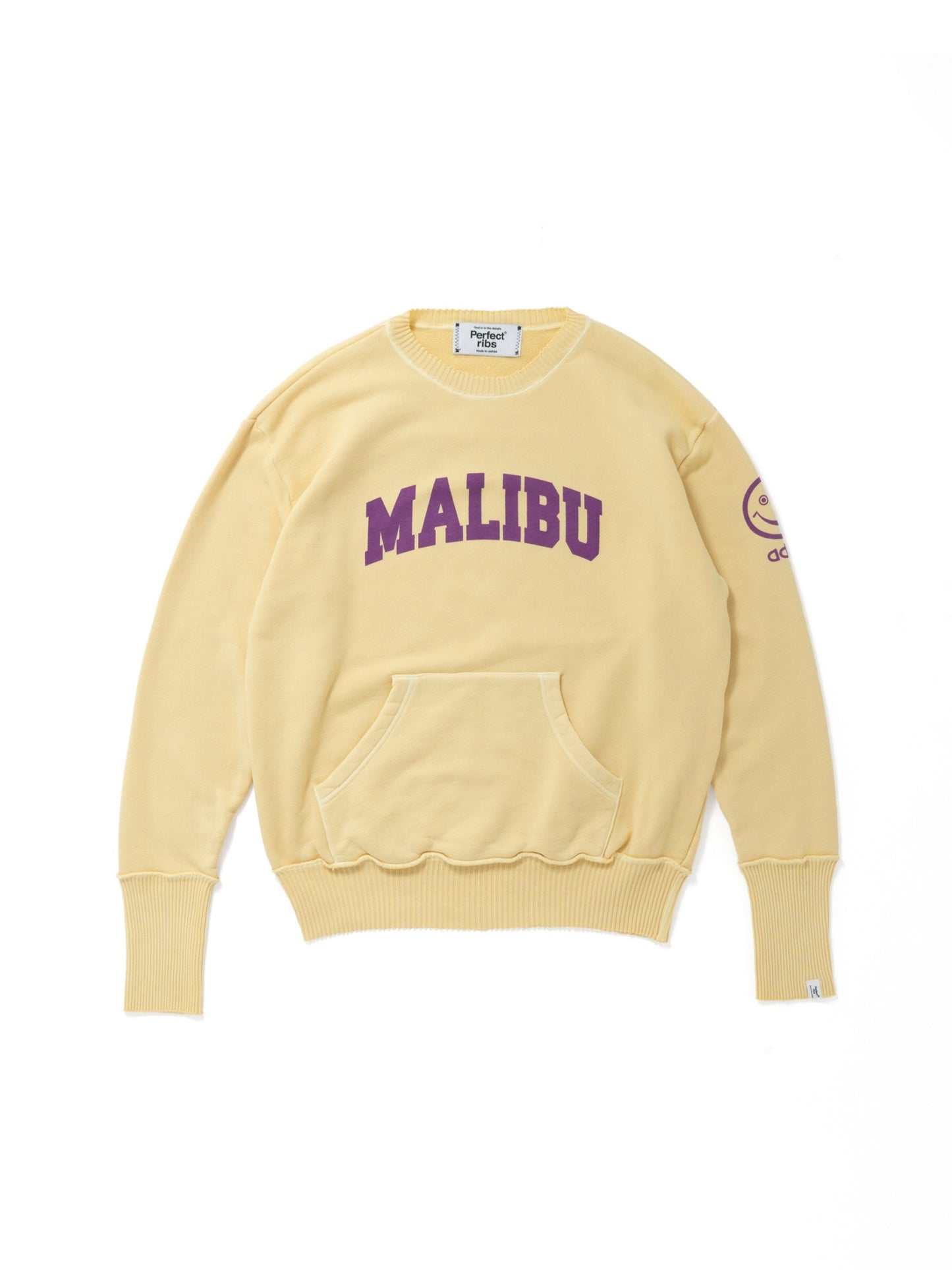 【Perfect ribs®︎×A LOVE MOVEMENT】"MALIBU" Pocket Crew Neck Sweat Shirts / Vintege Yellow(ポケット クルーネック スウェットシャツ/ビンテージイエロー)