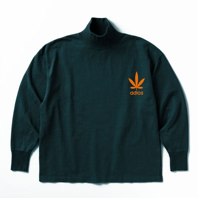 【Perfect ribs×A LOVE MOVEMENT】"LOVE THIEF" High Neck Long Sleeve T Shirt / Charcoal Green×Golden Yellow (ハイネック ロングスリーブ ティーシャツ/チャコールグリーン×ゴールデンイエロー)