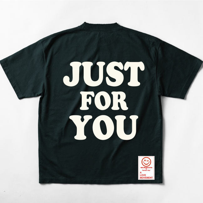 【Perfect ribs×A LOVE MOVEMENT】"JUST FOR YOU" Basic Short Sleeve T Shirt / Charcoal Green×Soft Pearl (ベーシック ショートスリーブ ティーシャツ/チャコールグリーン×ソフトパール)