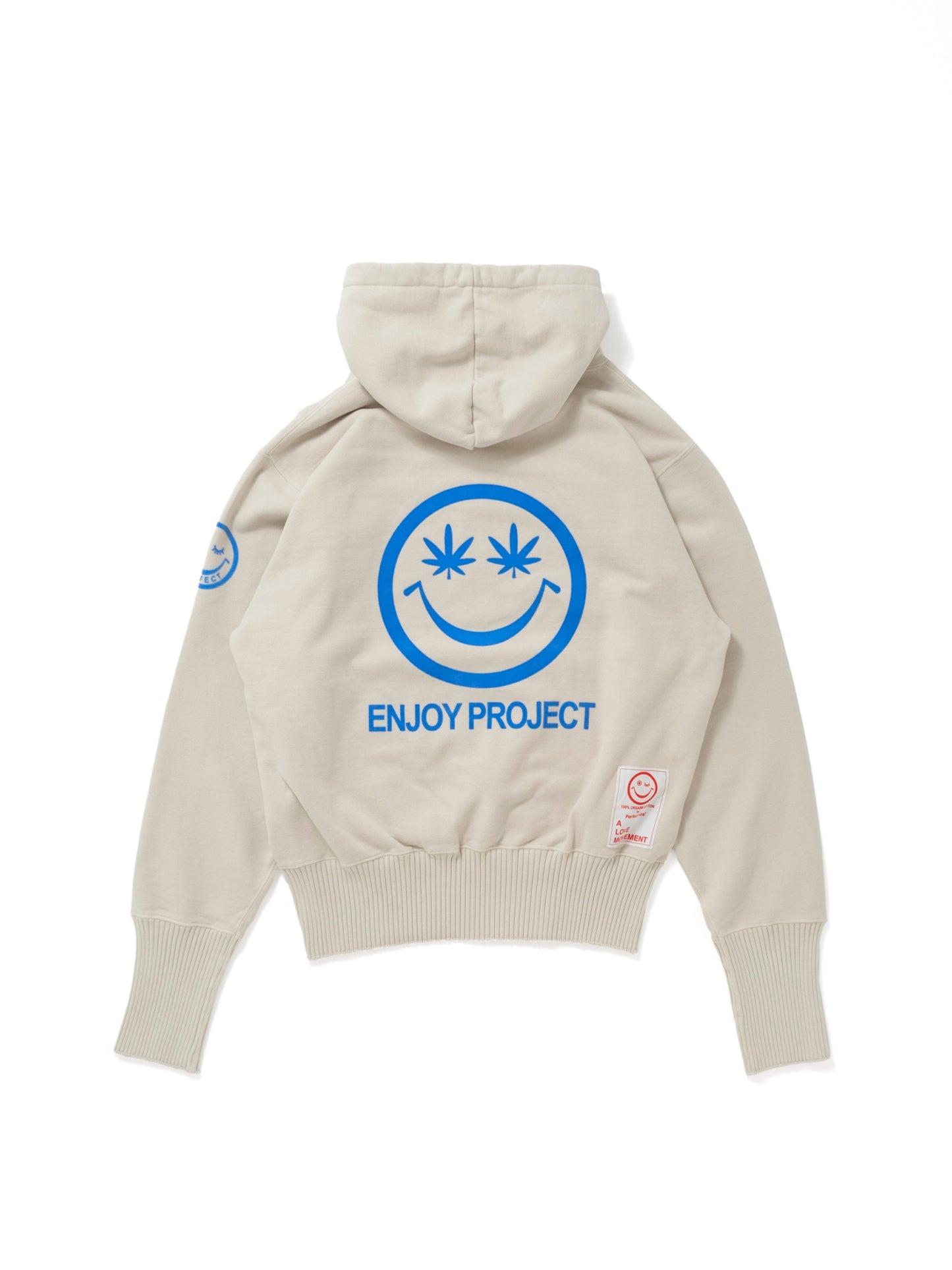 【Perfect ribs®︎×A LOVE MOVEMENT】"GOOD VIBES" Basic Hoodie / Ivory(ベーシック フーディー/アイボリー)