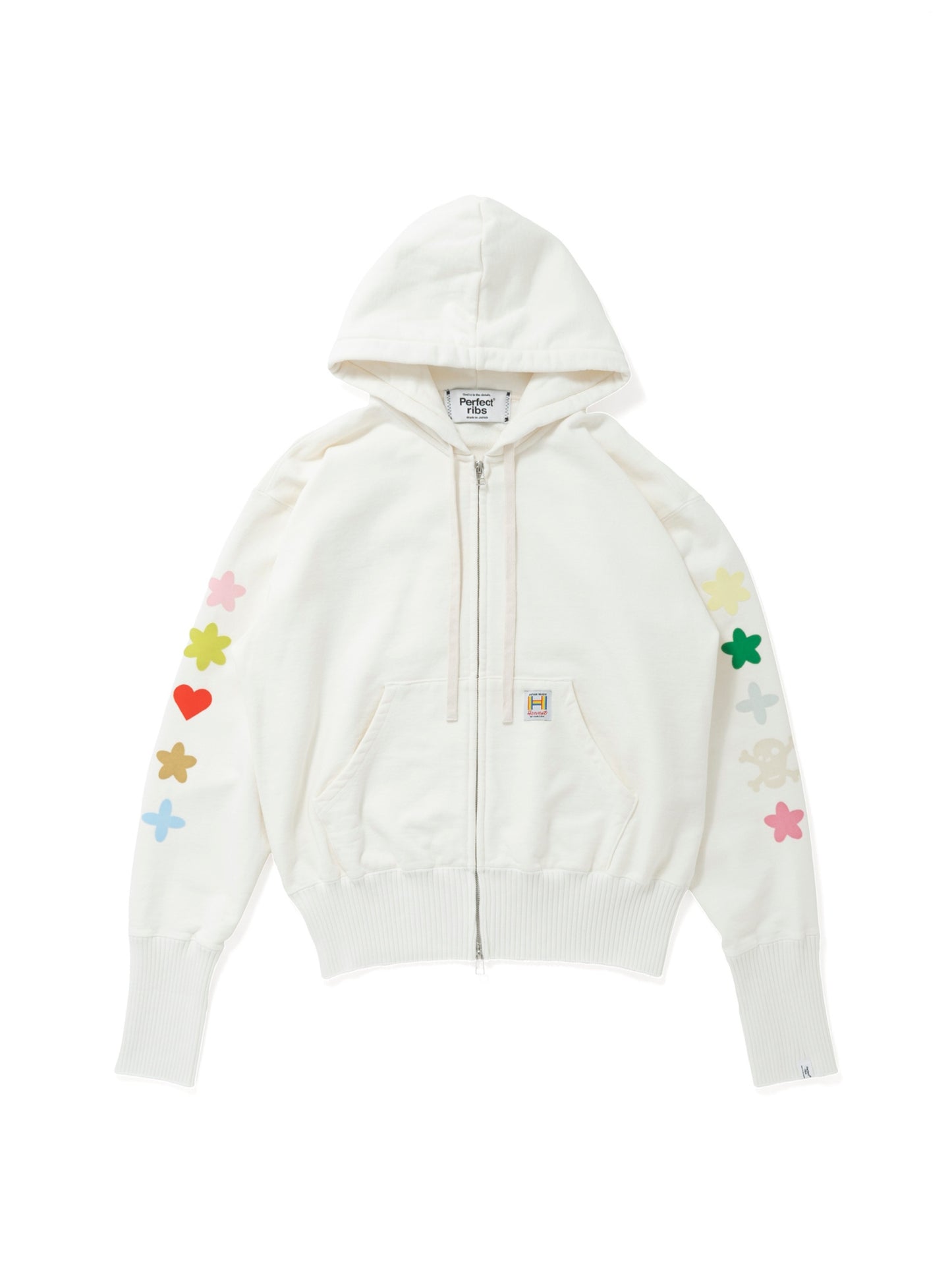 【Perfect ribs®︎ × HAROSHI】Zip Hoodie / White(ジップフーディ/ホワイト)