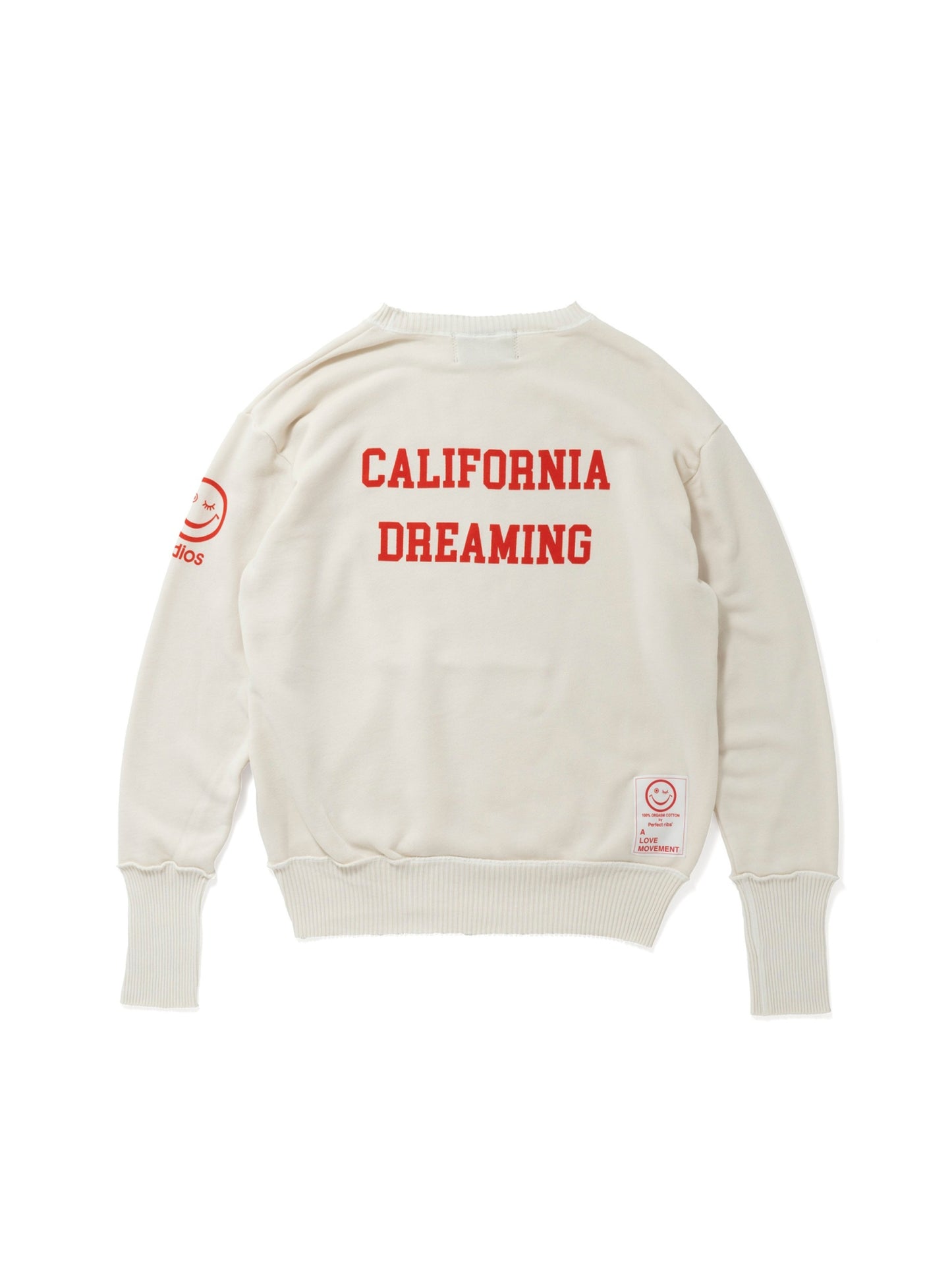 【Perfect ribs®︎×A LOVE MOVEMENT】"MALIBU" Pocket Crew Neck Sweat Shirts / Off White(ポケット クルーネック スウェットシャツ/オフホワイト)