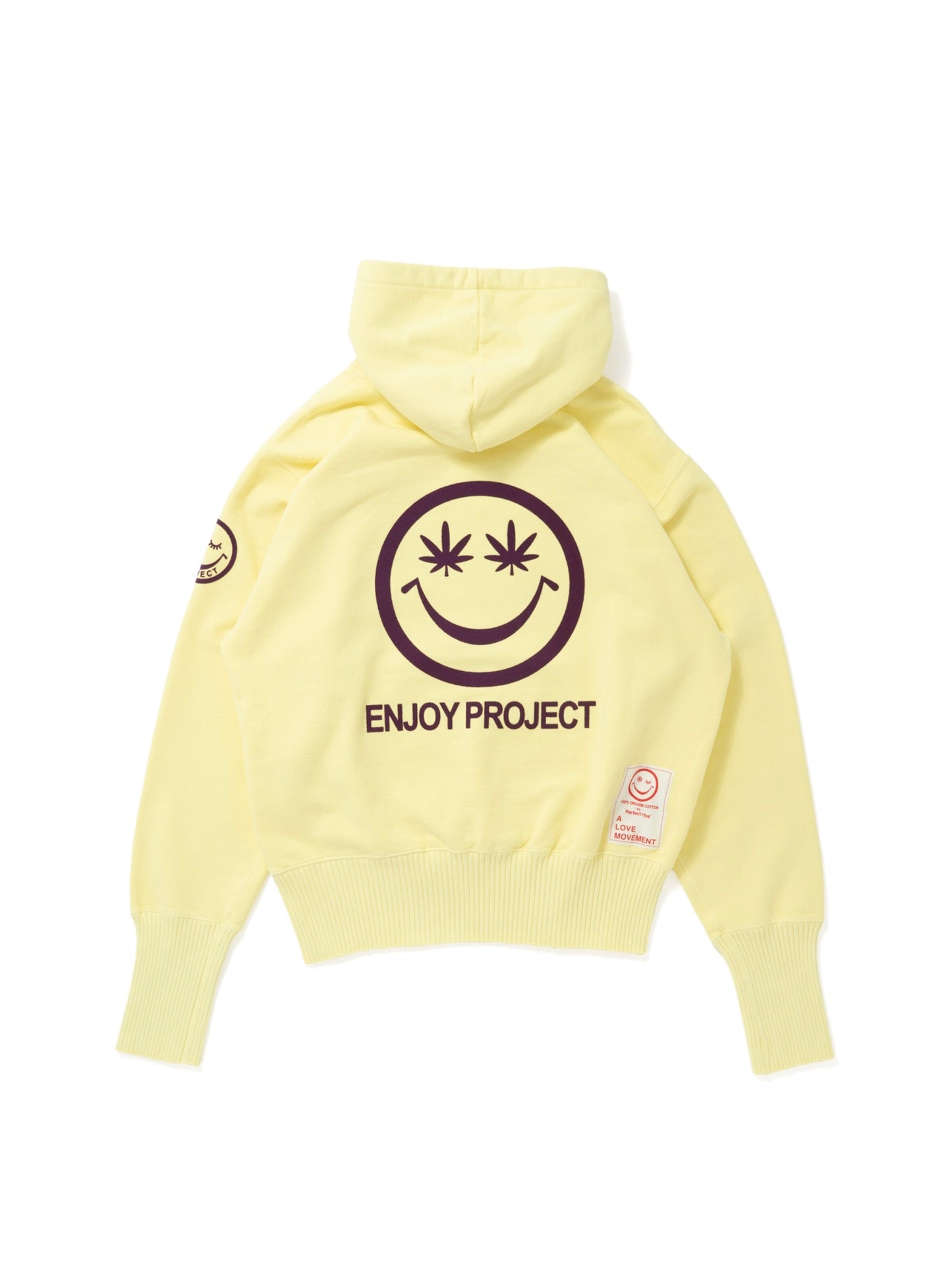 【Perfect ribs®︎×A LOVE MOVEMENT】"GOOD VIBES" Basic Hoodie / Lemon(ベーシック フーディー/レモン)