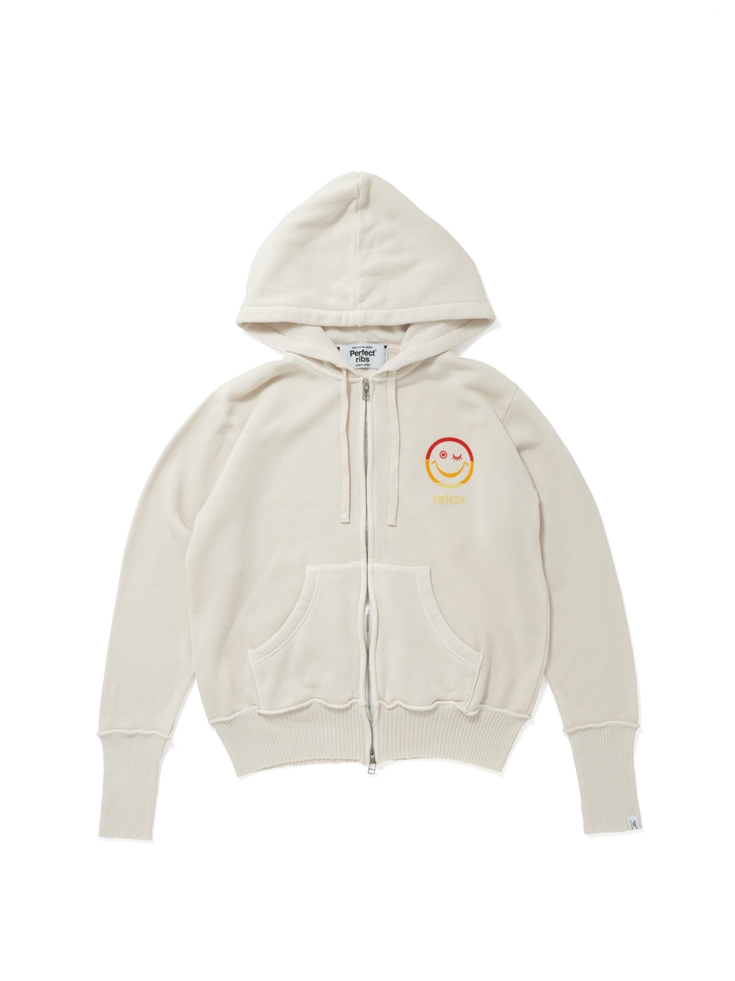 【Perfect ribs®︎×A LOVE MOVEMENT】"ONE LOVE" Zip Hoodie / Off White(ジップフーディー/オフホワイト)