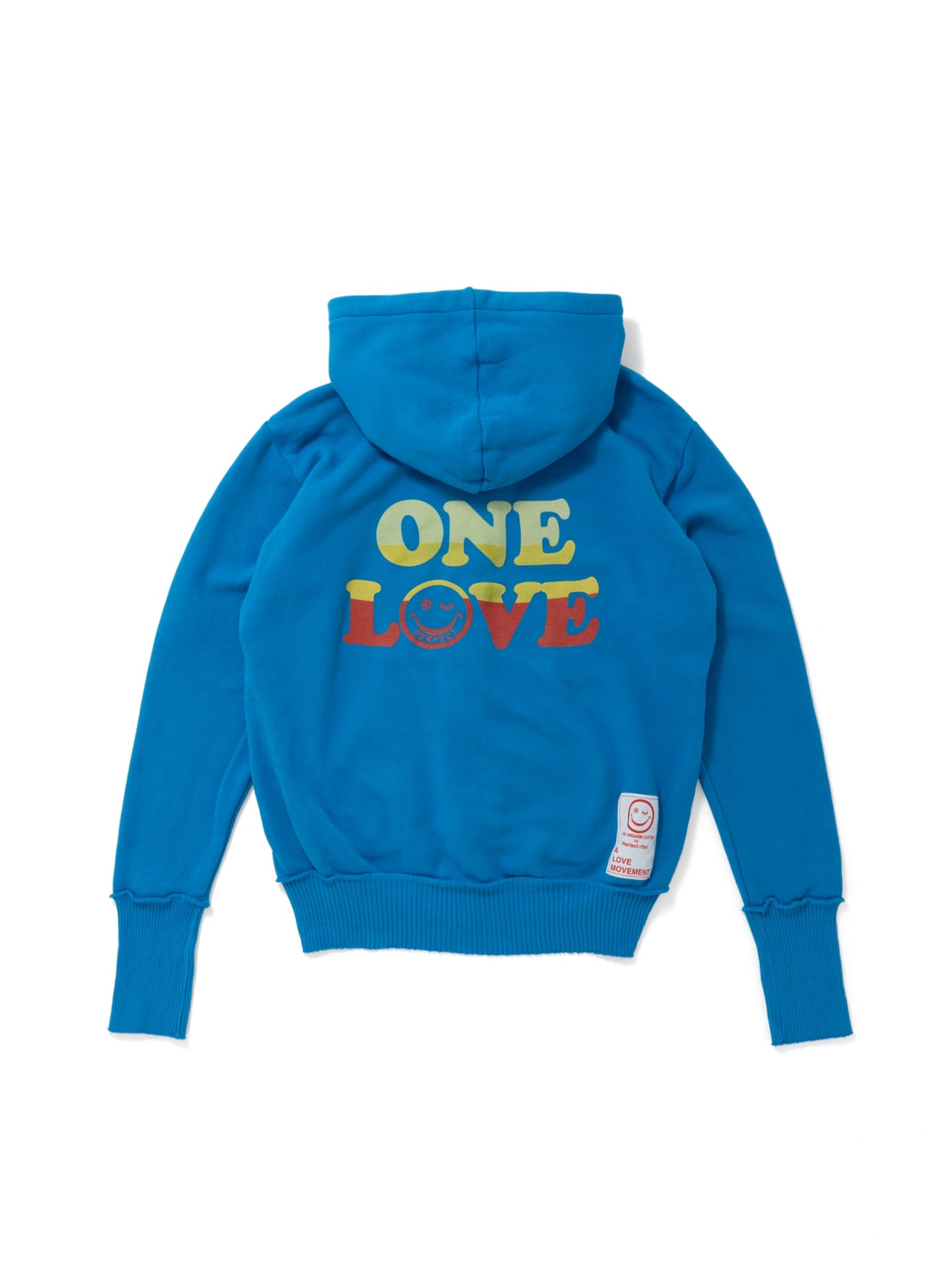 【Perfect ribs®︎×A LOVE MOVEMENT】"ONE LOVE" Zip Hoodie / Surf Blue(ジップフーディー/サーフブルー)