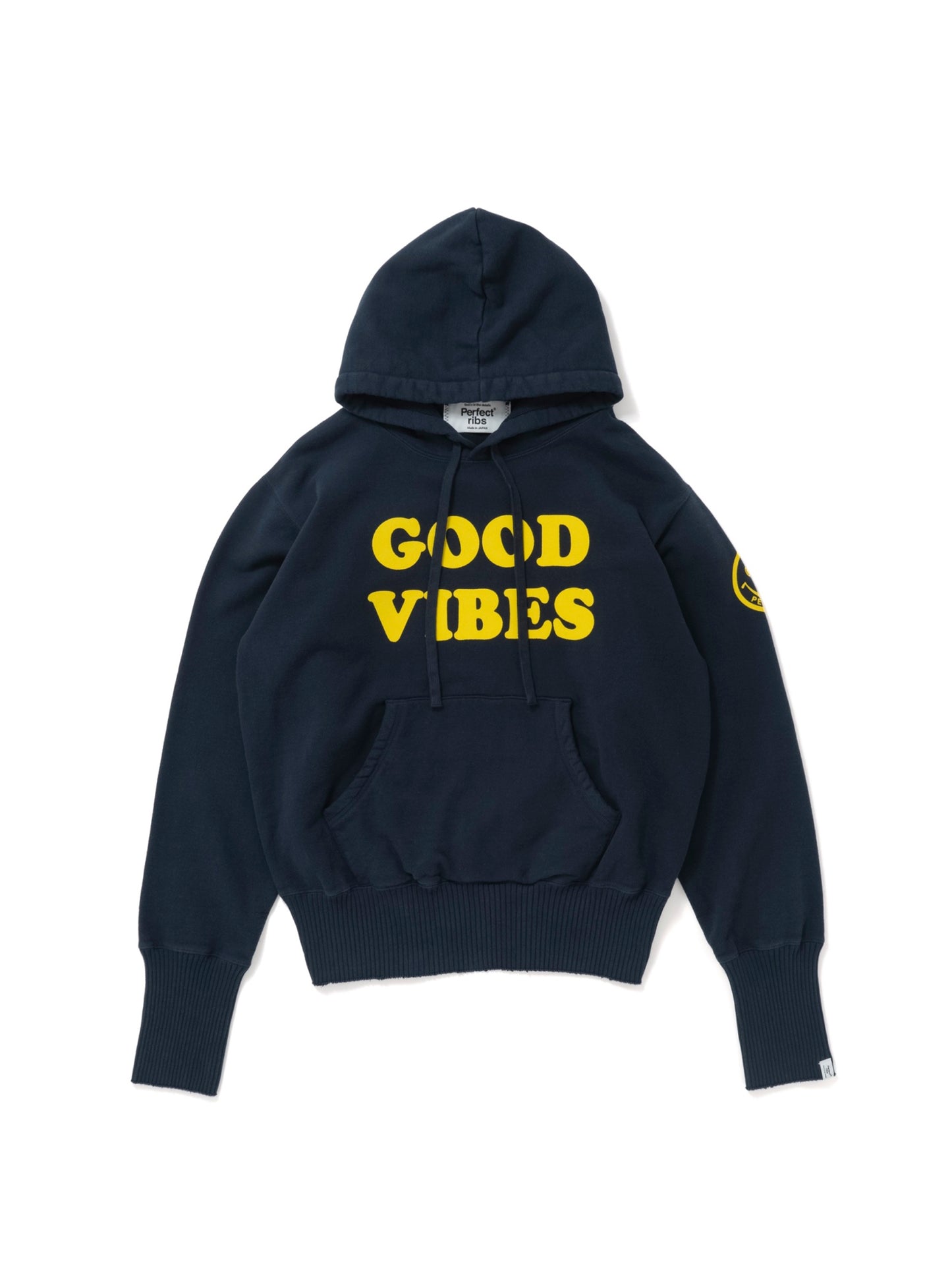 【Perfect ribs®︎×A LOVE MOVEMENT】"GOOD VIBES" Basic Hoodie / Royal Navy(ベーシック フーディー/ロイヤルネイビー)