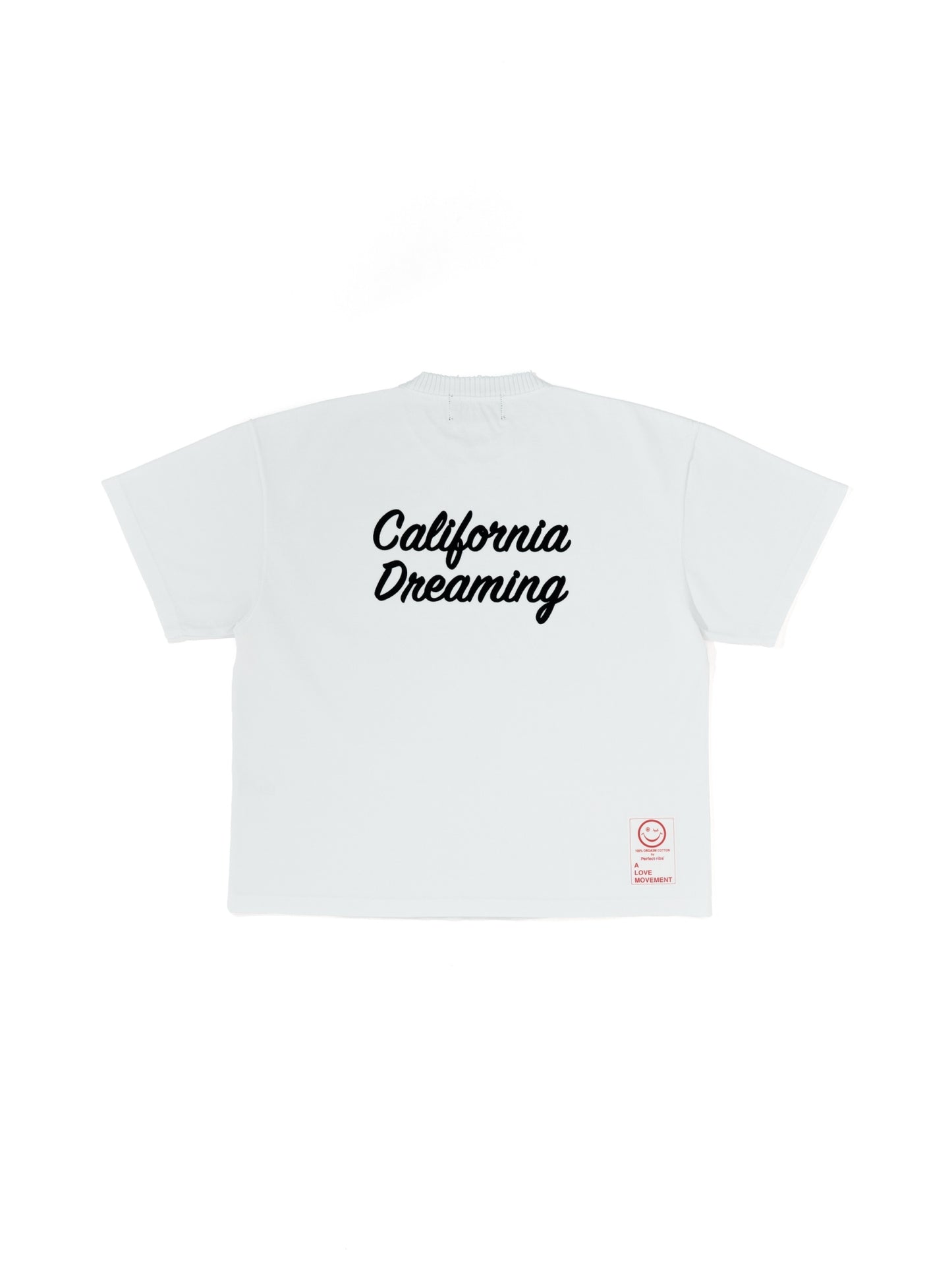 【Perfect ribs®︎×A LOVE MOVEMENT】"California Dreaming"Basic Short Sleeve T Shirts / Cloud White (ベーシック ショートスリーブ ティーシャツ/クラウドホワイト)