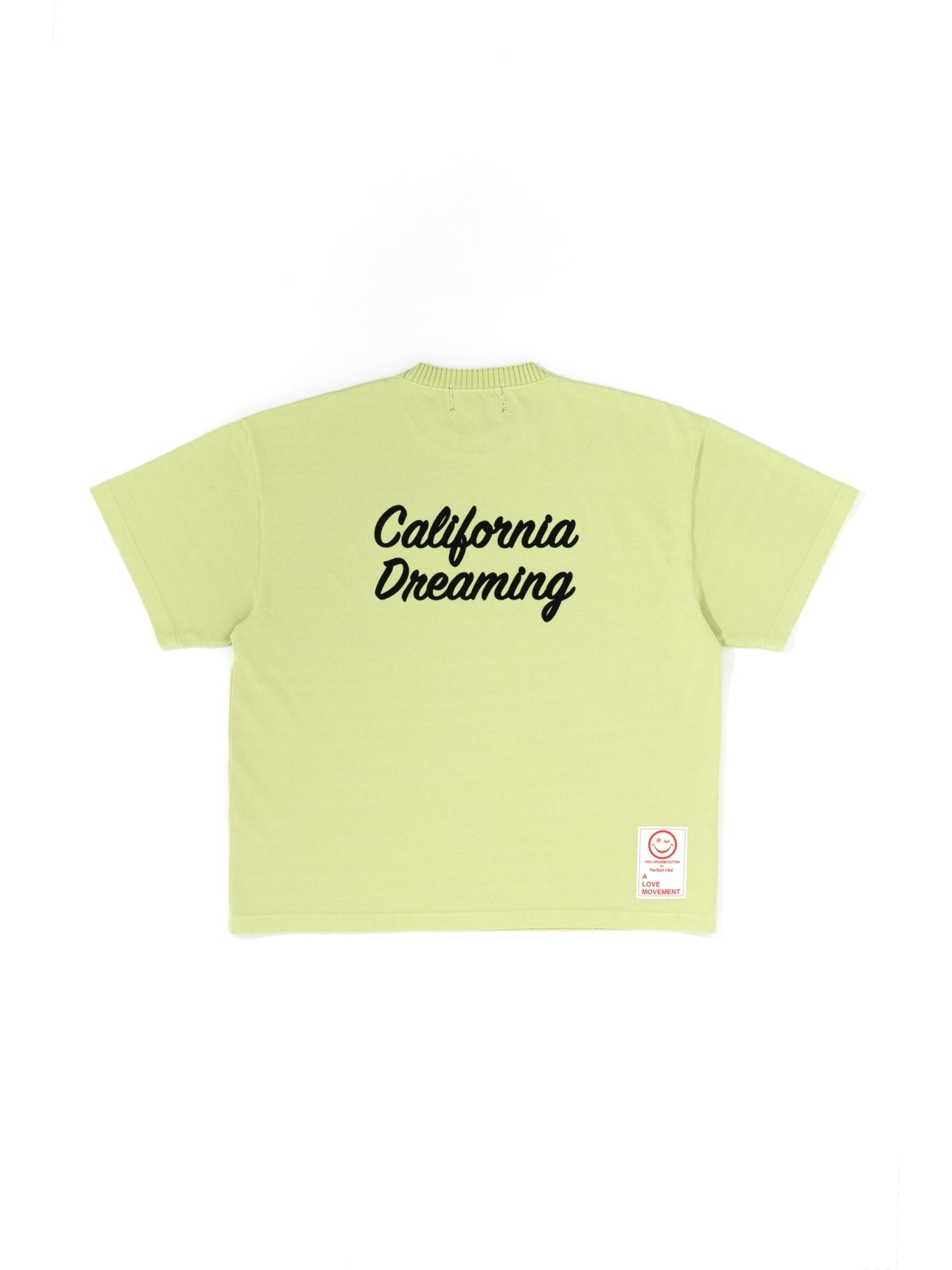 【Perfect ribs®︎×A LOVE MOVEMENT】"California Dreaming"Basic Short Sleeve T Shirts / Tea Green (ベーシック ショートスリーブ ティーシャツ/ティーグリーン)