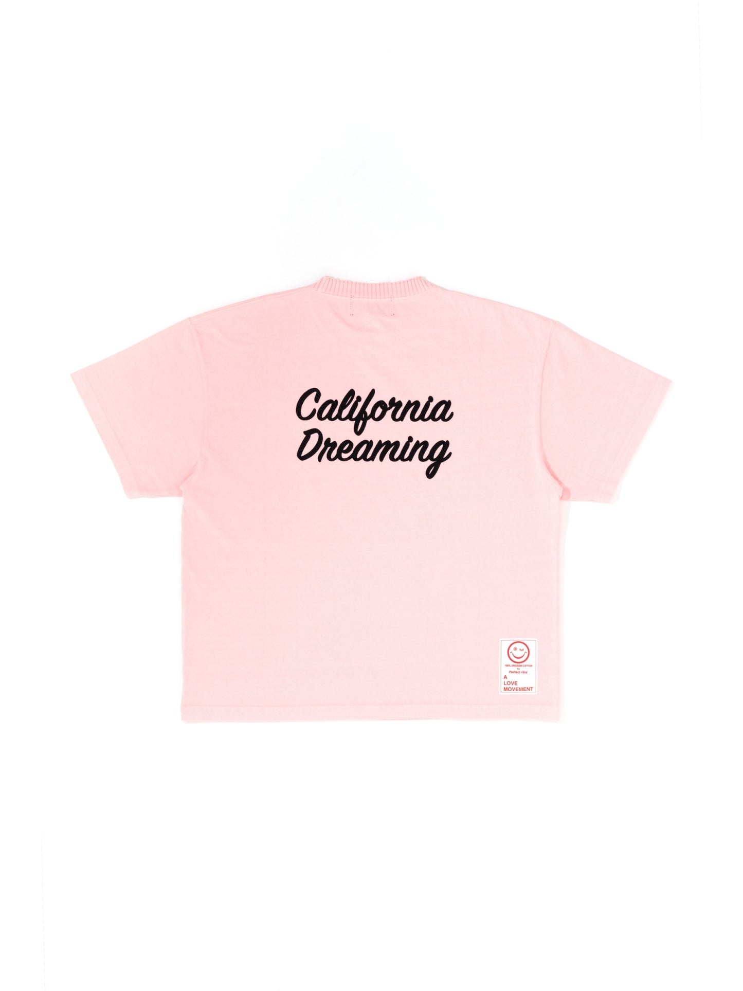 【Perfect ribs®︎×A LOVE MOVEMENT】"California Dreaming"Basic Short Sleeve T Shirts / Pink (ベーシック ショートスリーブ ティーシャツ/ピンク)
