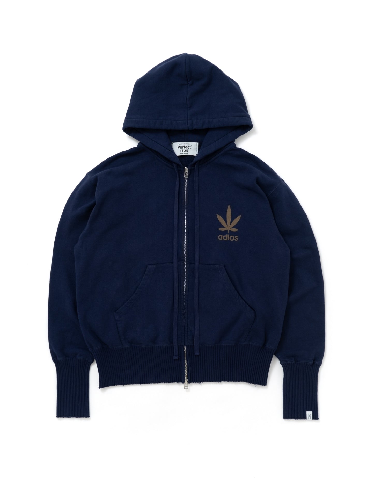 【Perfect ribs×A LOVE MOVEMENT】"RELAX TAKE IT EASY" Basic Zip Hoodie / Navy Purple(ベーシック ジップ フーディー/ネイビーパープル)