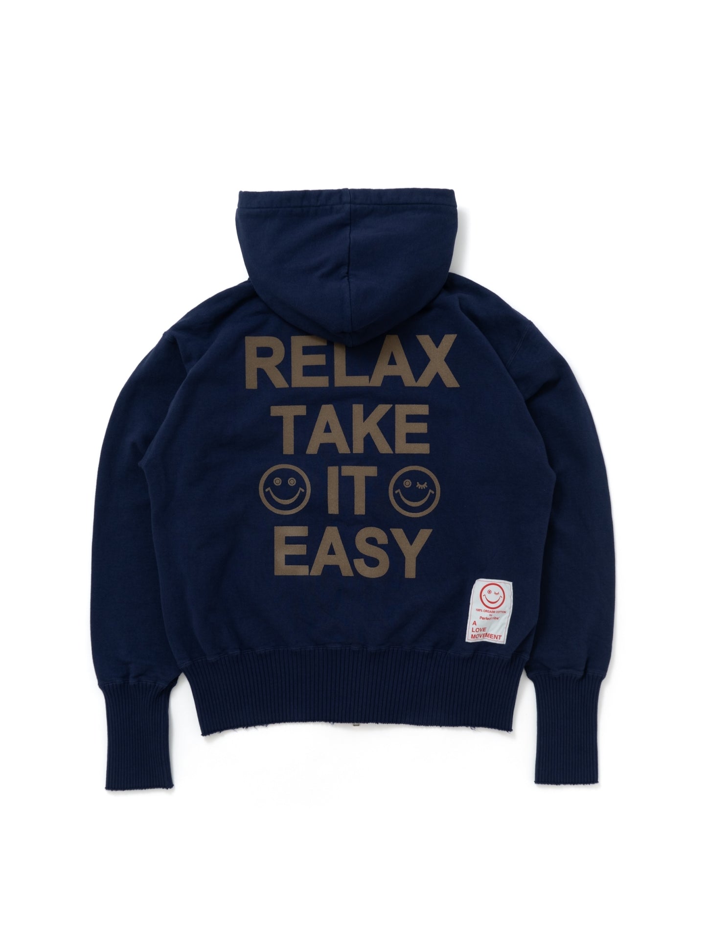 【Perfect ribs×A LOVE MOVEMENT】"RELAX TAKE IT EASY" Basic Zip Hoodie / Navy Purple(ベーシック ジップ フーディー/ネイビーパープル)