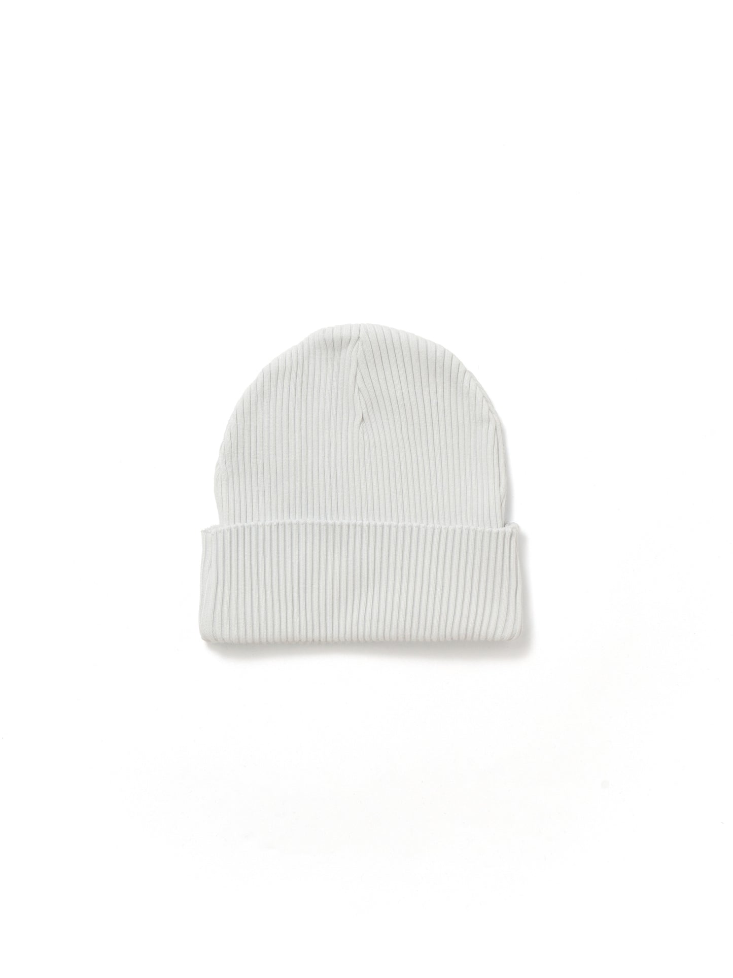 【Perfect ribs®︎×A LOVE MOVEMENT】"SMILE Patch" Rib Beanie Cap / Cloud White×White (リブ ビーニー キャップ/クラウドホワイト×ホワイト)