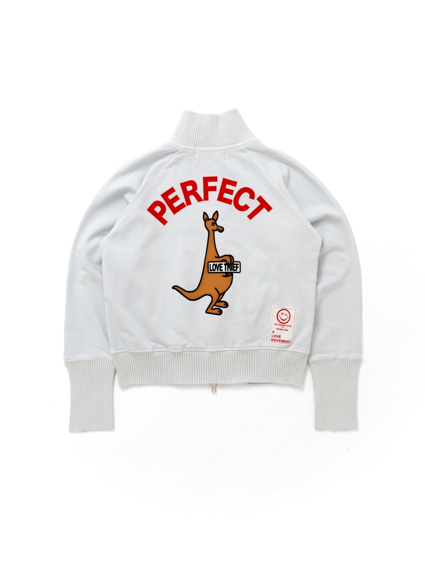 【Perfect ribs®︎×A LOVE MOVEMENT】"California" "PERFECT" High Neck Track Jacket / Cloud White(ハイネックトラックジャケット/クラウドホワイト)