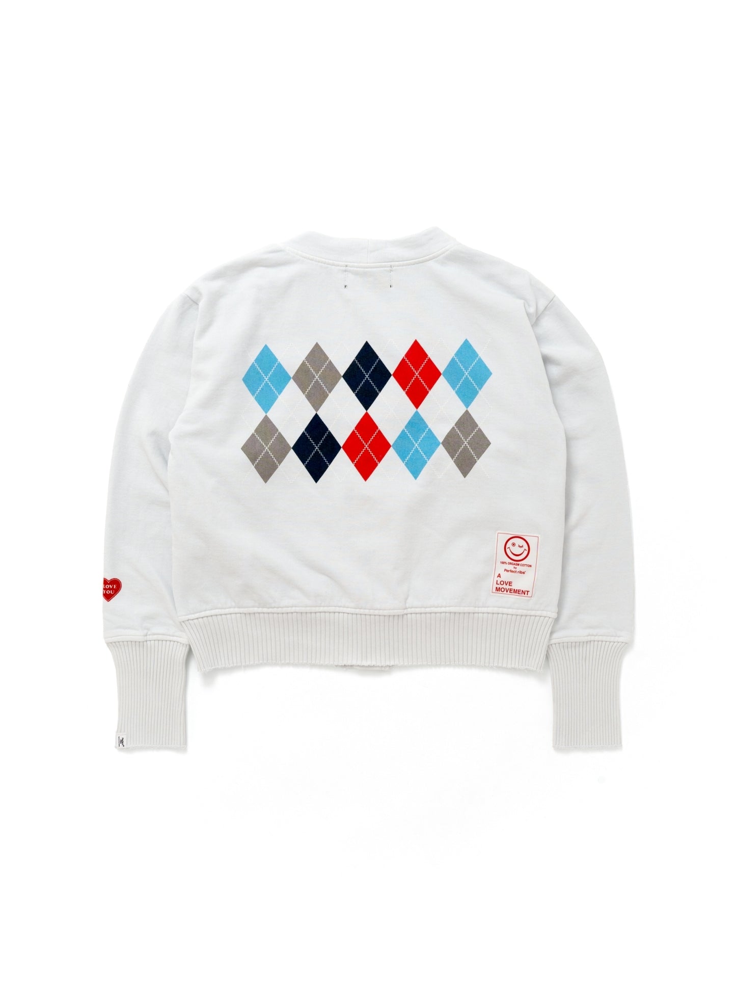 【Perfect ribs®︎×A LOVE MOVEMENT】"adios" Basic Sweat Cardigan / Cloud White(ベーシック スウェットカーディガン/クラウドホワイト)