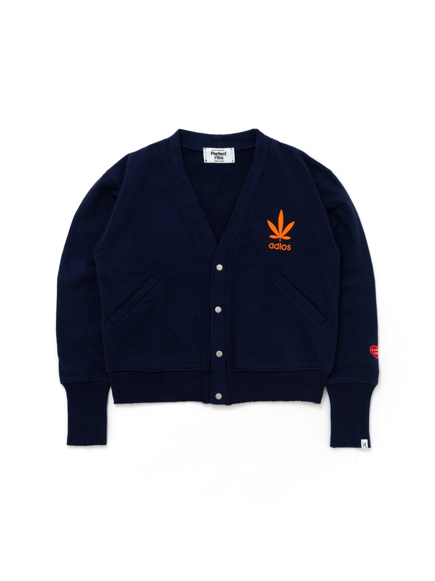 【Perfect ribs®︎×A LOVE MOVEMENT】"adios" Basic Sweat Cardigan / Navy Purple(ベーシック スウェットカーディガン/ネイビーパープル)