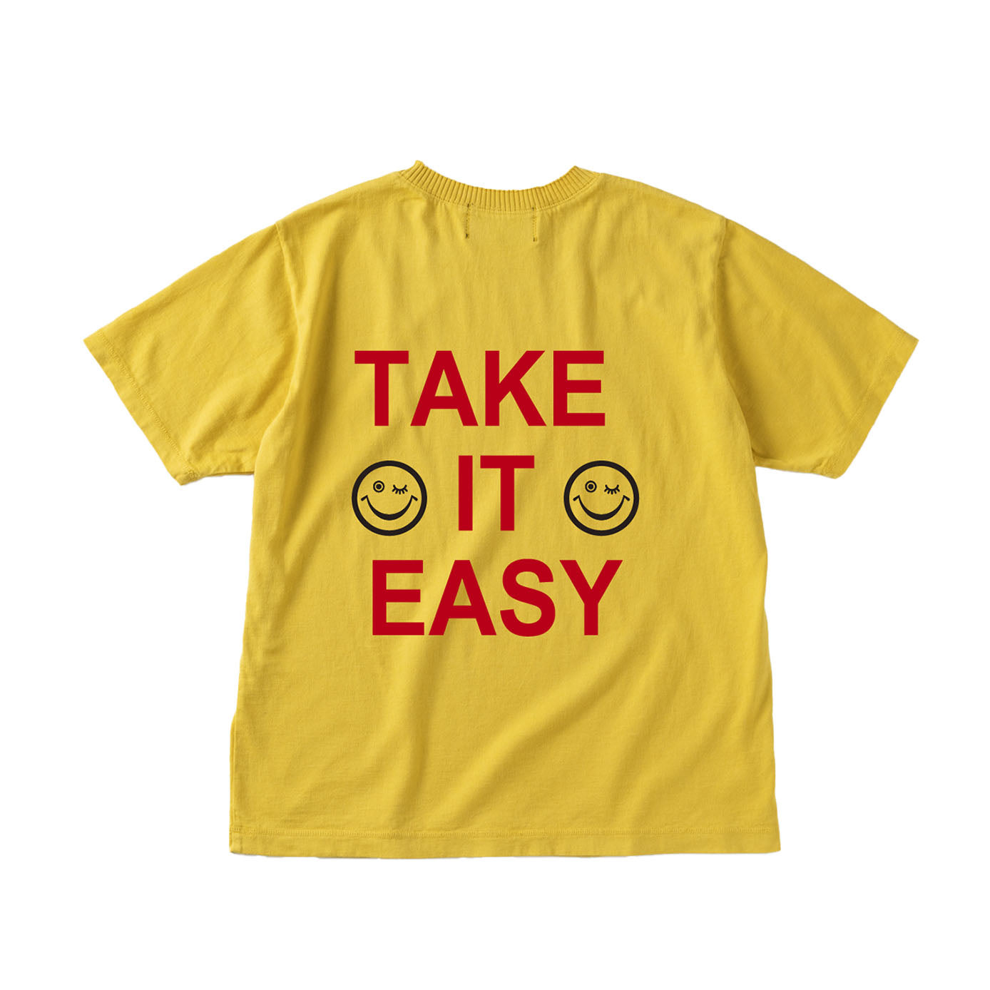【Perfect ribs®︎×A LOVE MOVEMENT】"SMILE & TAKE IT EASY"Short Sleeve T Shirts / Vintage Yellow (ショートスリーブ ティーシャツ/ヴィンテージイエロー)