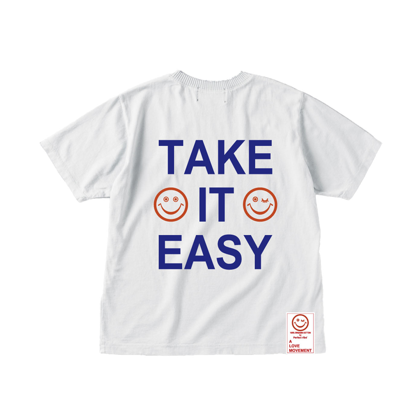 【Perfect ribs®︎×A LOVE MOVEMENT】"SMILE & TAKE IT EASY"Short Sleeve T Shirts / Vintage Black (ショートスリーブ ティーシャツ/ホワイト)