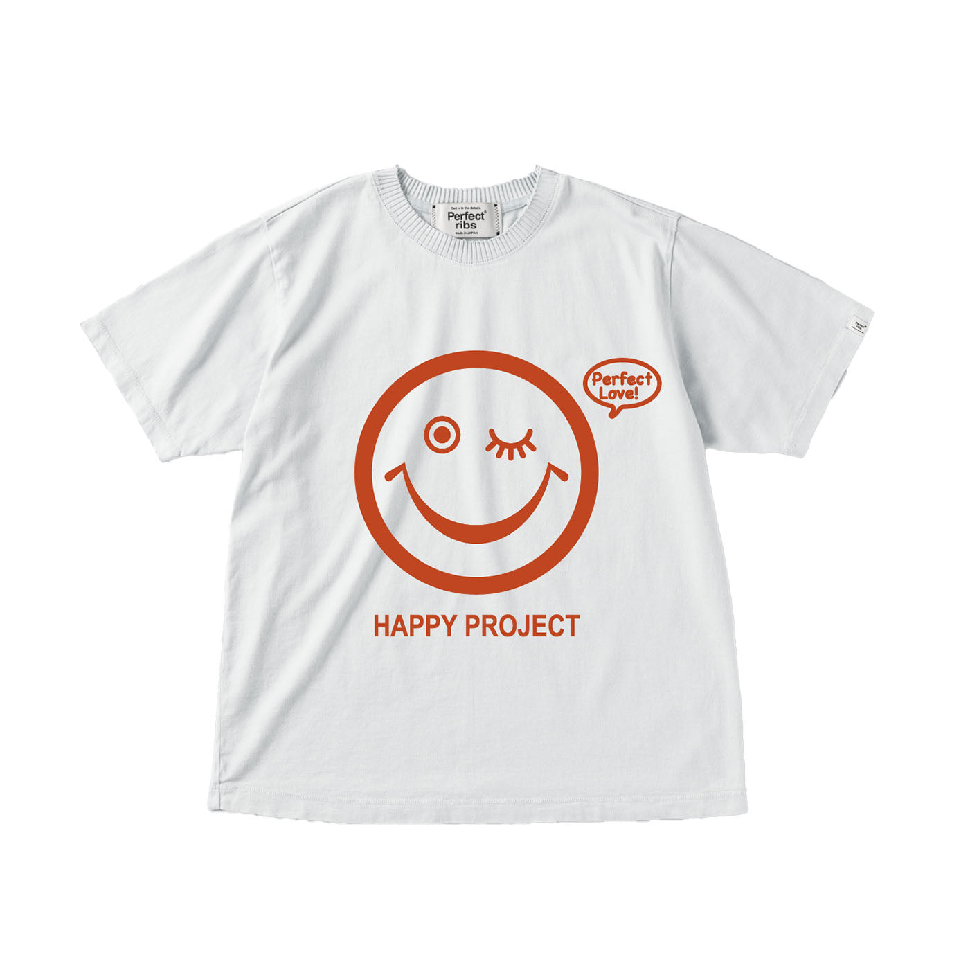 【Perfect ribs®︎×A LOVE MOVEMENT】"SMILE & TAKE IT EASY"Short Sleeve T Shirts / Vintage Black (ショートスリーブ ティーシャツ/ホワイト)