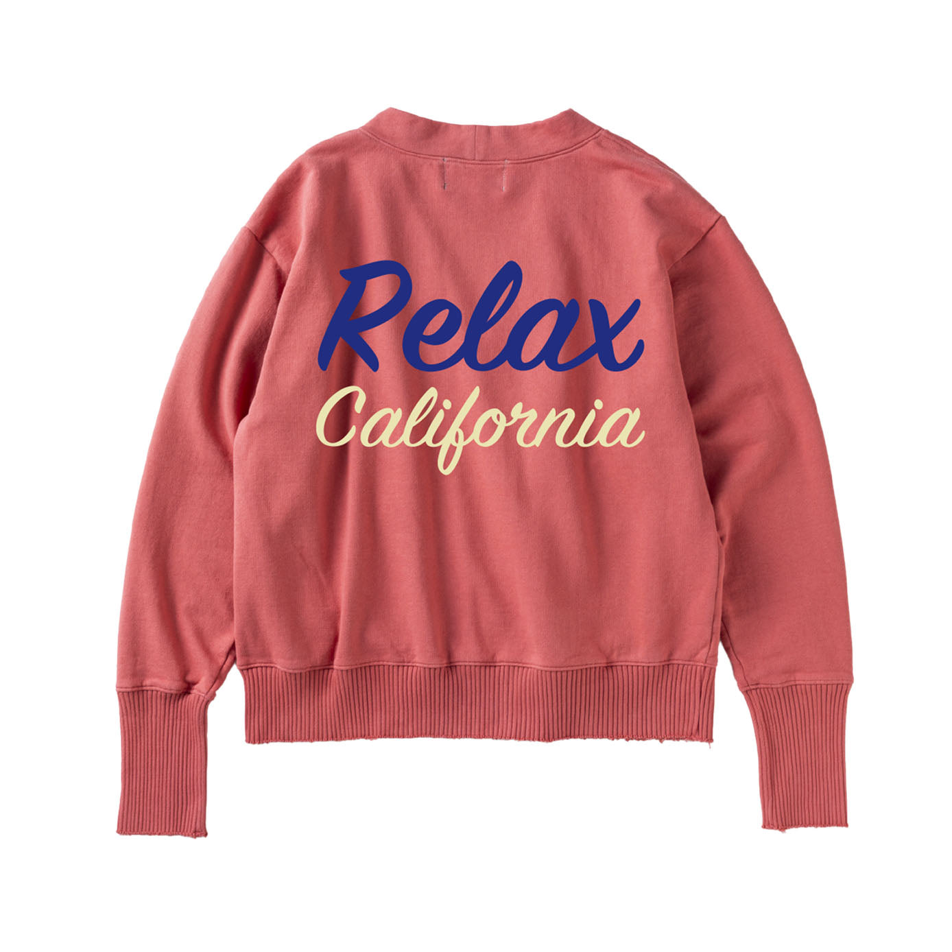 【Perfect ribs®︎×A LOVE MOVEMENT】"Relax California" Basic Sweat Cardigan / Vintage Red(ベーシック スウェットカーディガン/ヴィンテージレッド)