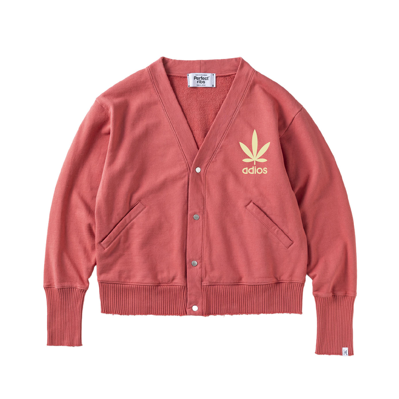 【Perfect ribs®︎×A LOVE MOVEMENT】"Relax California" Basic Sweat Cardigan / Vintage Red(ベーシック スウェットカーディガン/ヴィンテージレッド)