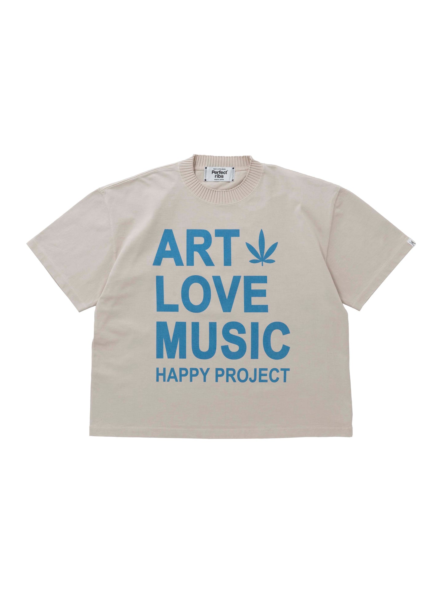 【Perfect ribs®︎×A LOVE MOVEMENT】"ART LOVE MUSIC"Basic Short Sleeve T Shirts / Ivory(ベーシック ショートスリーブ ティーシャツ/アイボリー)