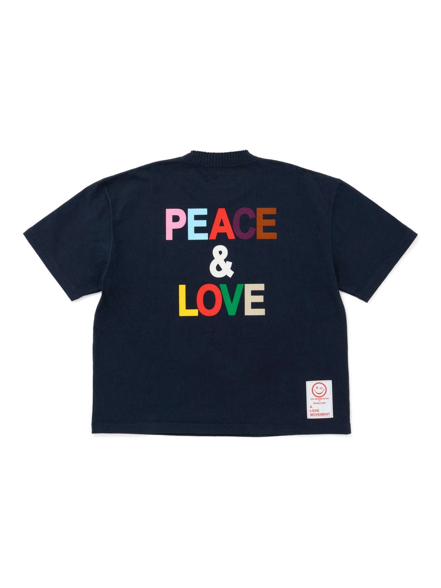 【Perfect ribs®︎×A LOVE MOVEMENT】"PEACE & LOVE"Basic Short Sleeve T Shirts / Royal Navy(ベーシック ショートスリーブ ティーシャツ/ロイヤルネイビー)