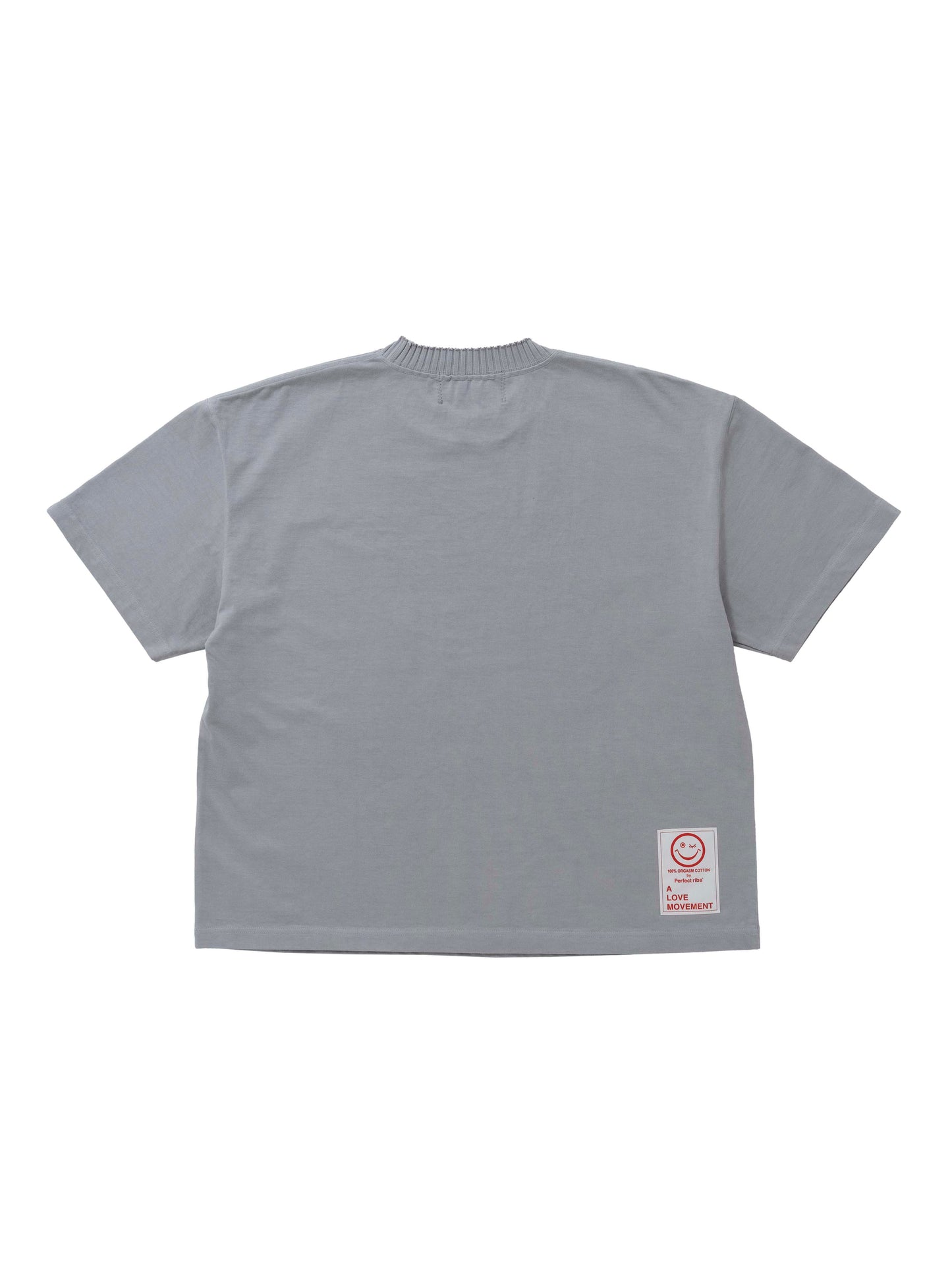 【Perfect ribs®︎×A LOVE MOVEMENT】"CREATIVE MINDS ARE RARELY TIDY"Basic Short Sleeve T Shirts / Gray(ベーシック ショートスリーブ ティーシャツ/グレー)