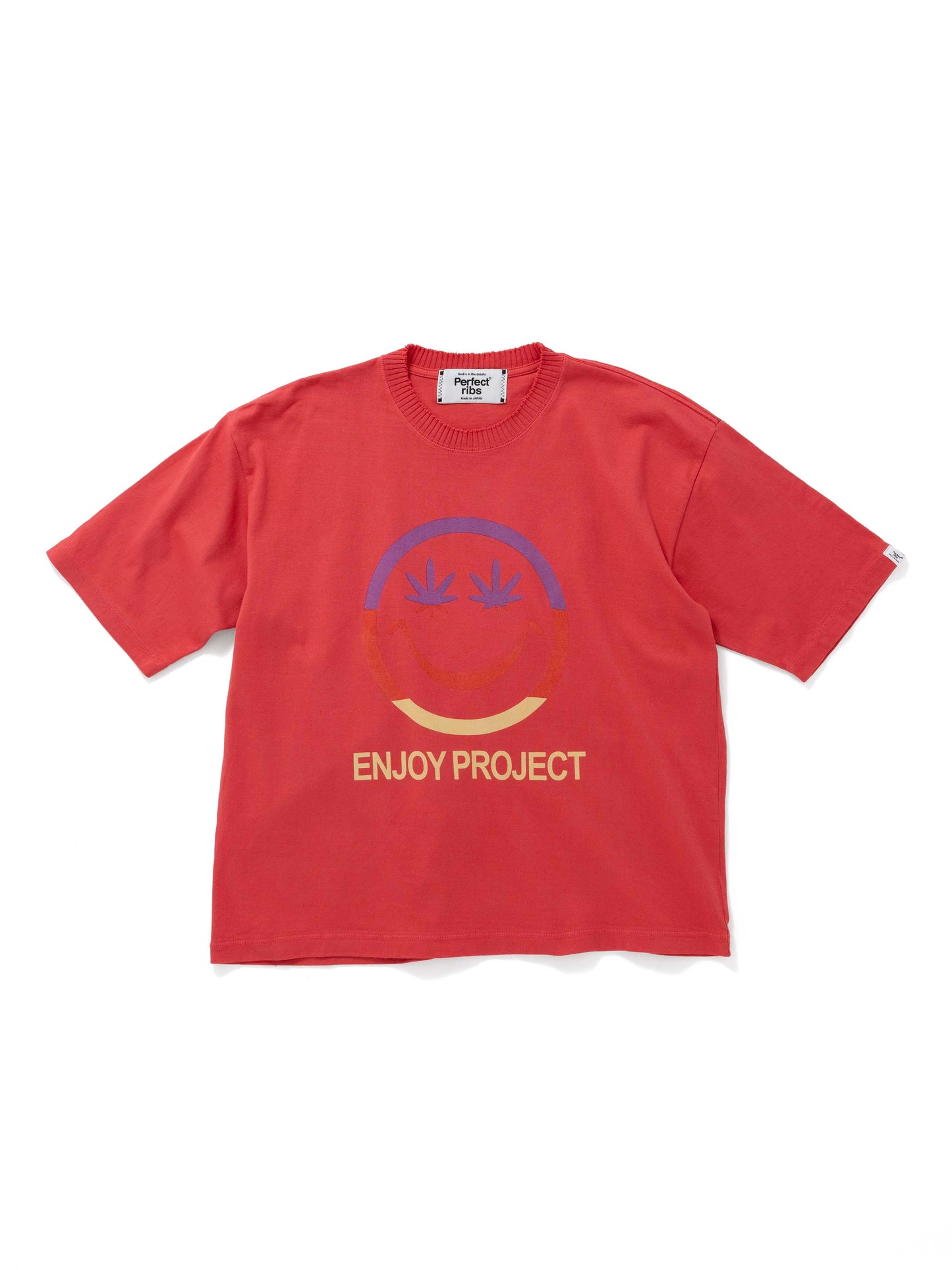 【Perfect ribs®︎×A LOVE MOVEMENT】"ONE LOVE"Short Sleeve T Shirts / Coral Red(ショートスリーブ ティーシャツ/コーラルレッド)