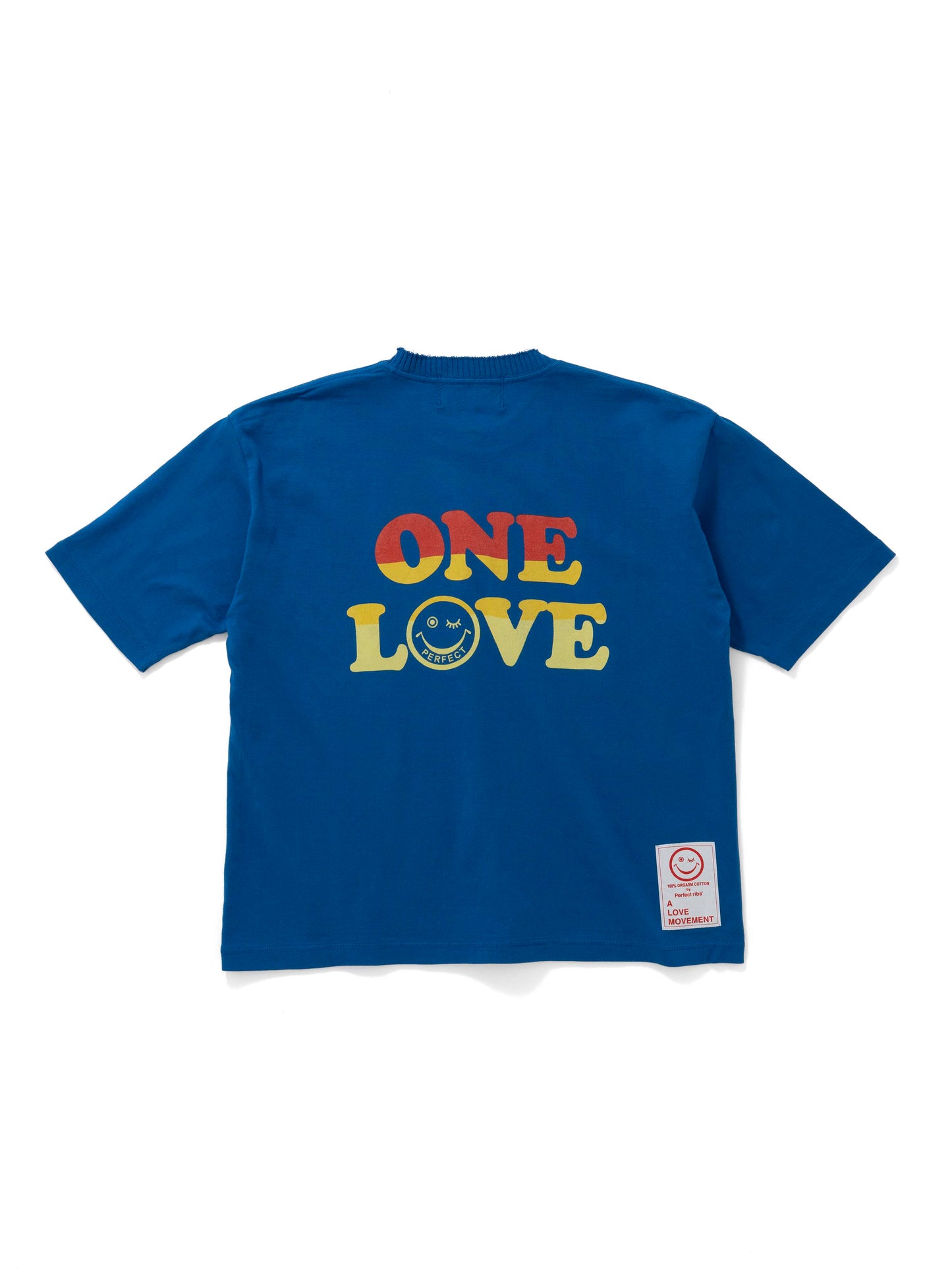【Perfect ribs®︎×A LOVE MOVEMENT】"ONE LOVE"Short Sleeve T Shirts / Blue(ショートスリーブ ティーシャツ/ブルー)