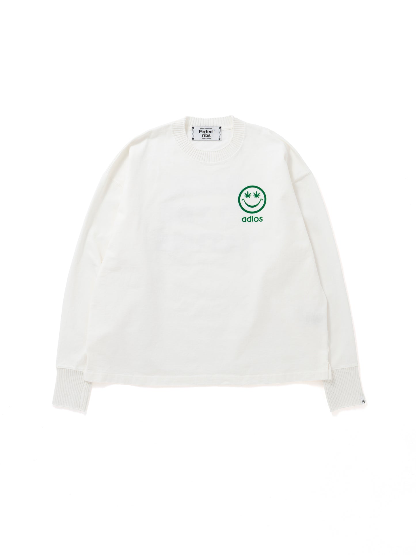 【Perfect ribs®︎×A LOVE MOVEMENT】"BACK TO NATURE" Side Slit Long Sleeve T Shirts / White(サイドスリット ロングスリーブ ティーシャツ/ホワイト)