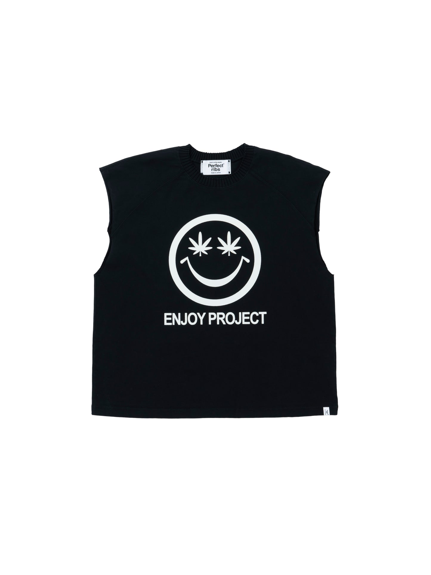 【Perfect ribs®︎×A LOVE MOVEMENT】"RELAX TAKE IT EASY" Sleeveless Tops / Black(スリーブレス トップス/ブラック)
