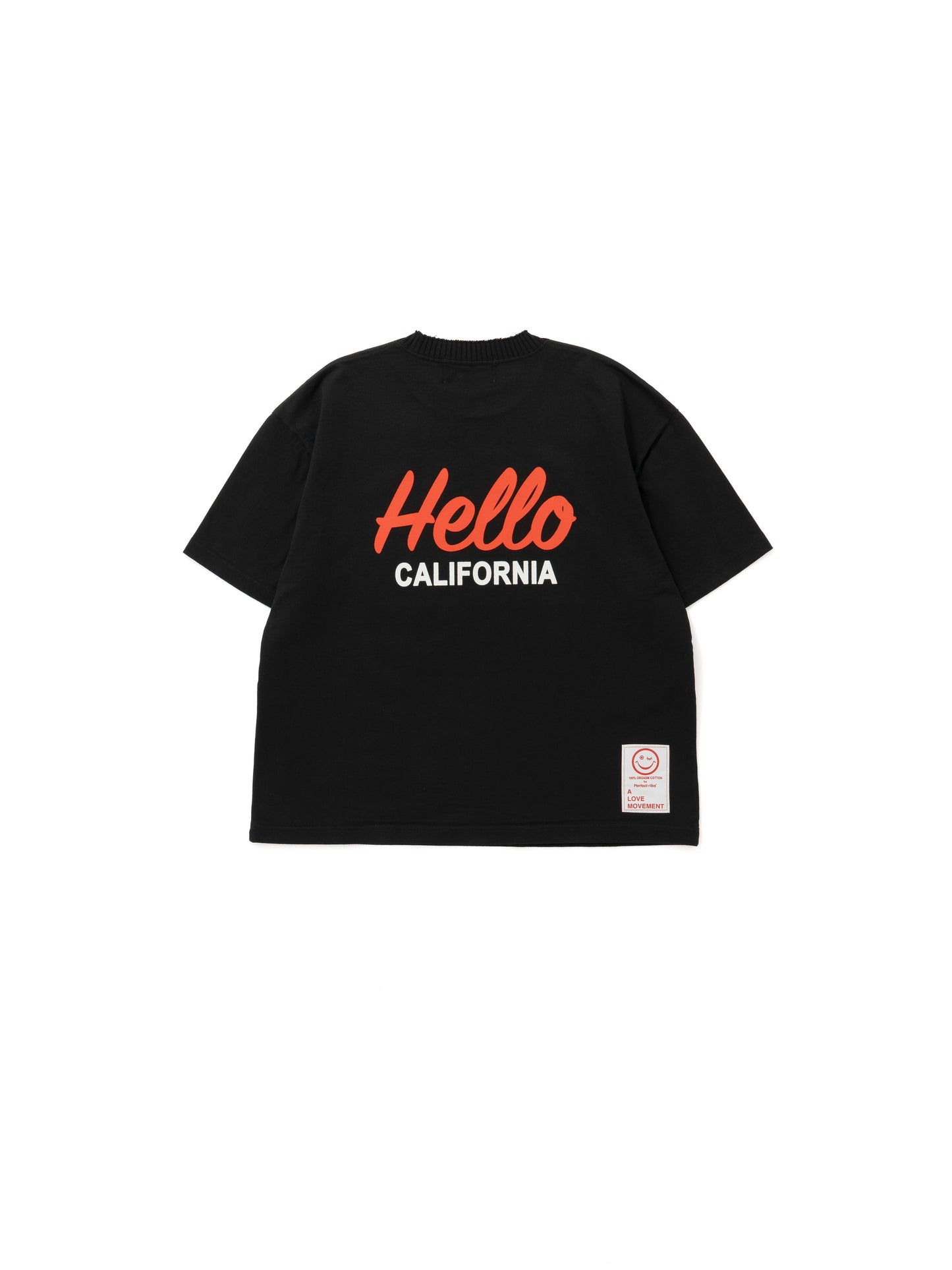 【Perfect ribs®︎×A LOVE MOVEMENT】Helllo CALFOLNIA / Basic Short Sleeve T Shirts / Black(ベーシックショートスリーブティーシャツ/ブラック)