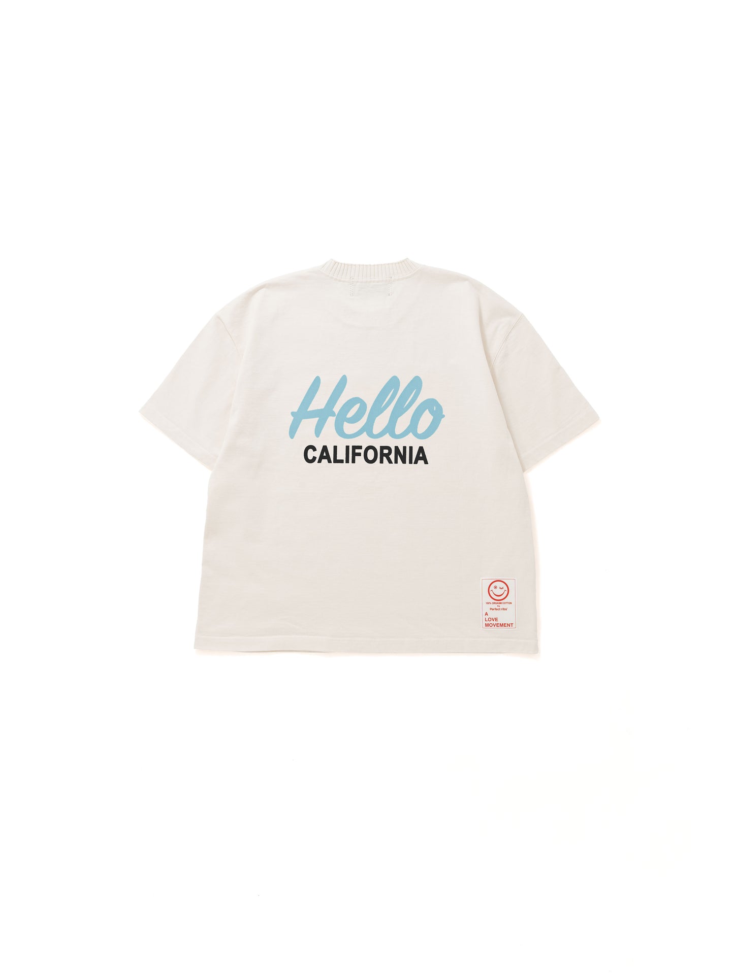 【Perfect ribs®︎×A LOVE MOVEMENT】Helllo CALFOLNIA / Basic Short Sleeve T Shirts / Ivory(ベーシックショートスリーブティーシャツ/アイボリー)