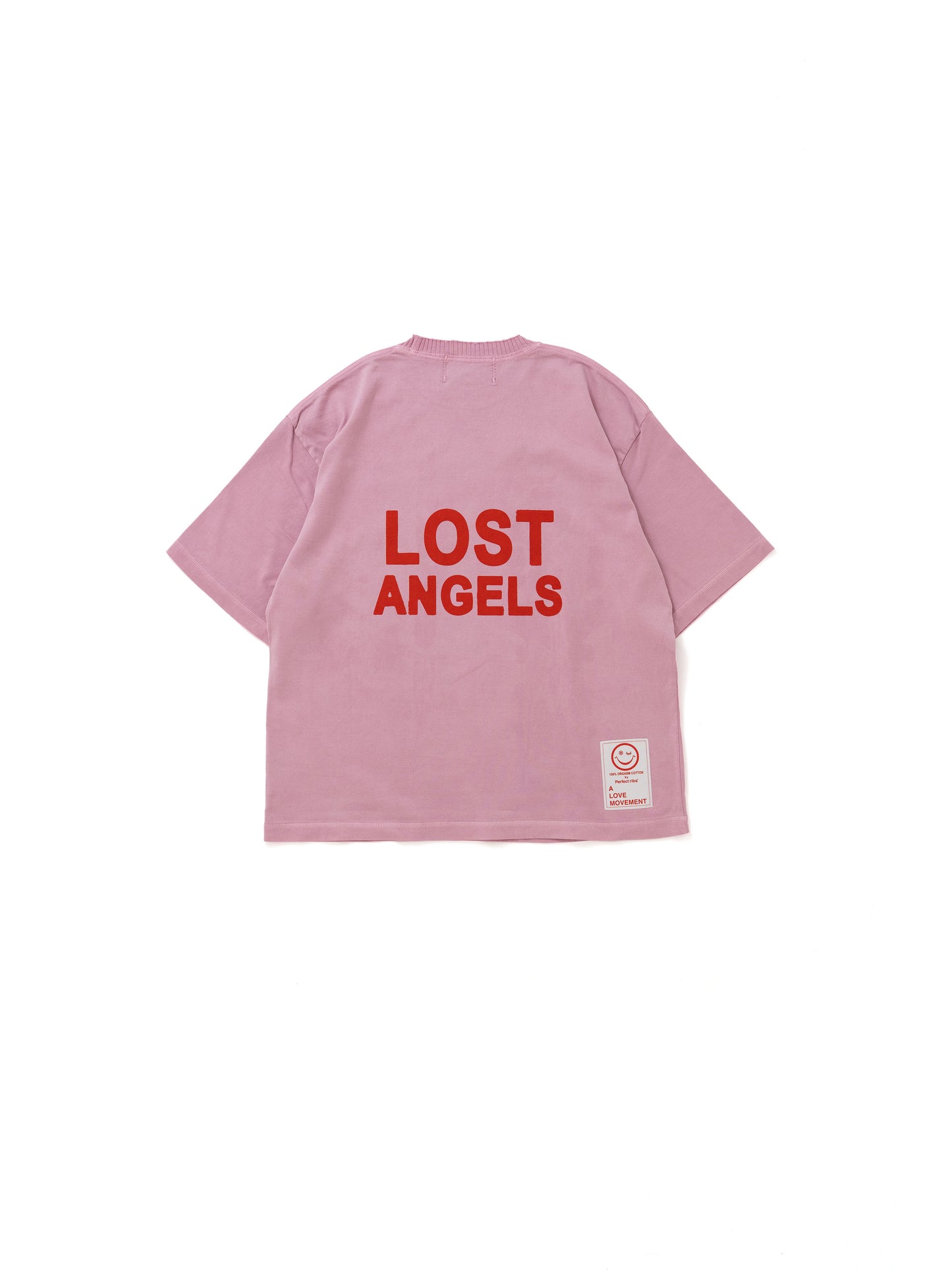 【Perfect ribs®︎×A LOVE MOVEMENT】RELAX LINE / ADIOS LOST ANGELS / Short Sleeve T Shirts / Fade Pink(ショートスリーブティーシャツ/フェードピンク)