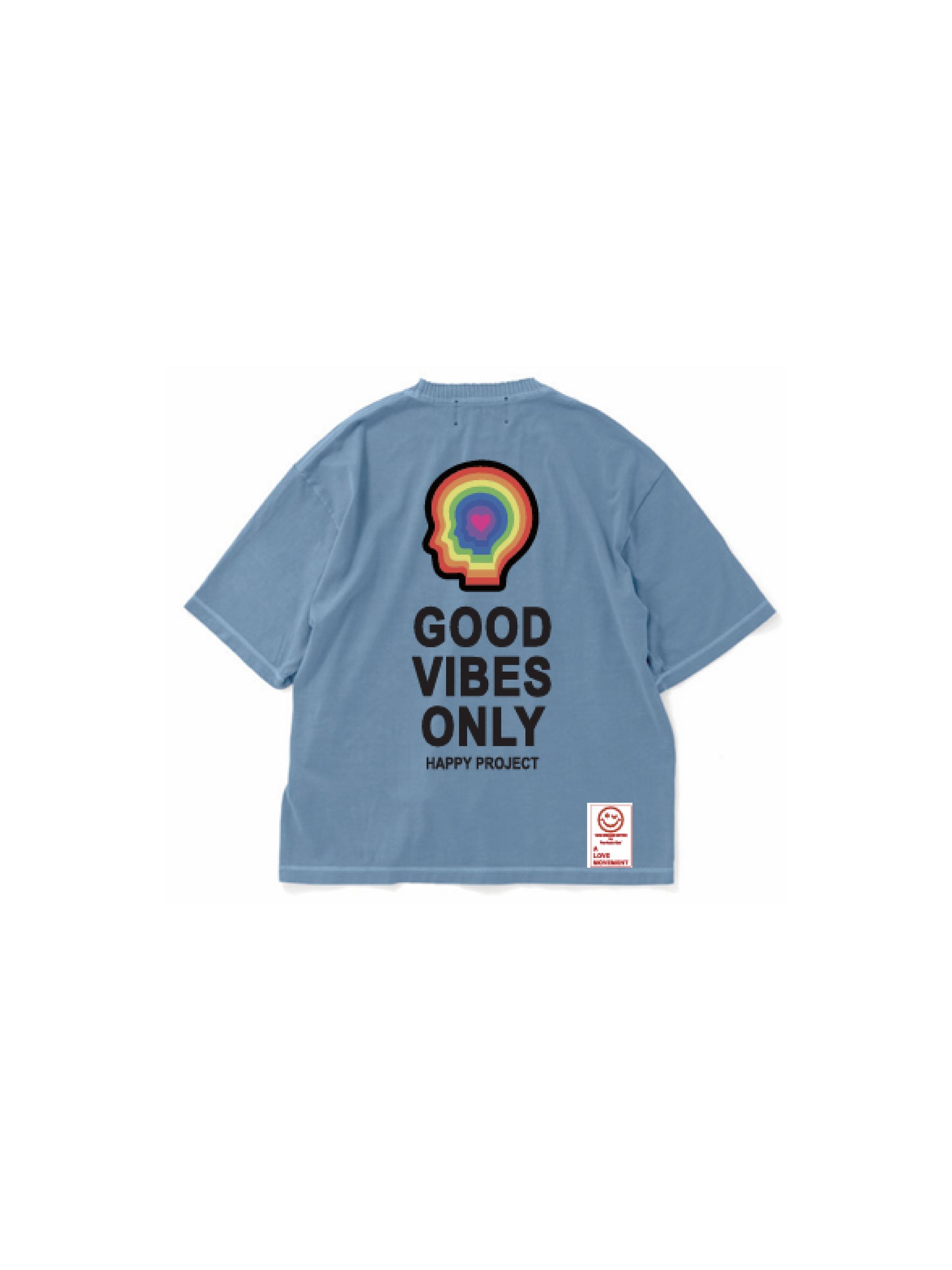 【Perfect ribs®︎×A LOVE MOVEMENT】GOOD VIBES ONLY / Short Sleeve T Shirts / Fade Blue(ショートスリーブティーシャツ/フェードブルー)