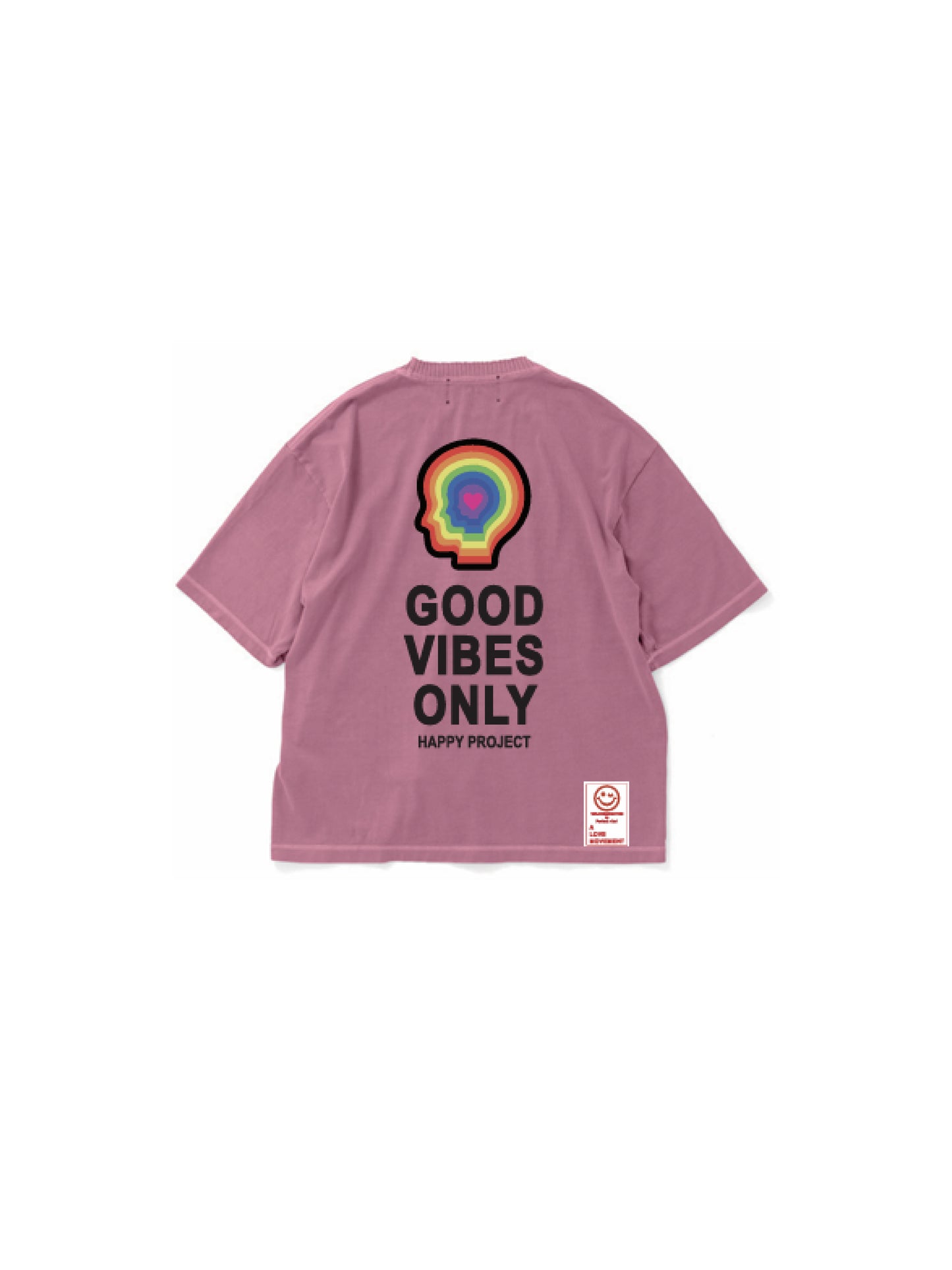 【Perfect ribs®︎×A LOVE MOVEMENT】GOOD VIBES ONLY / Short Sleeve T Shirts / Fade Pink(ショートスリーブティーシャツ/フェードピンク)