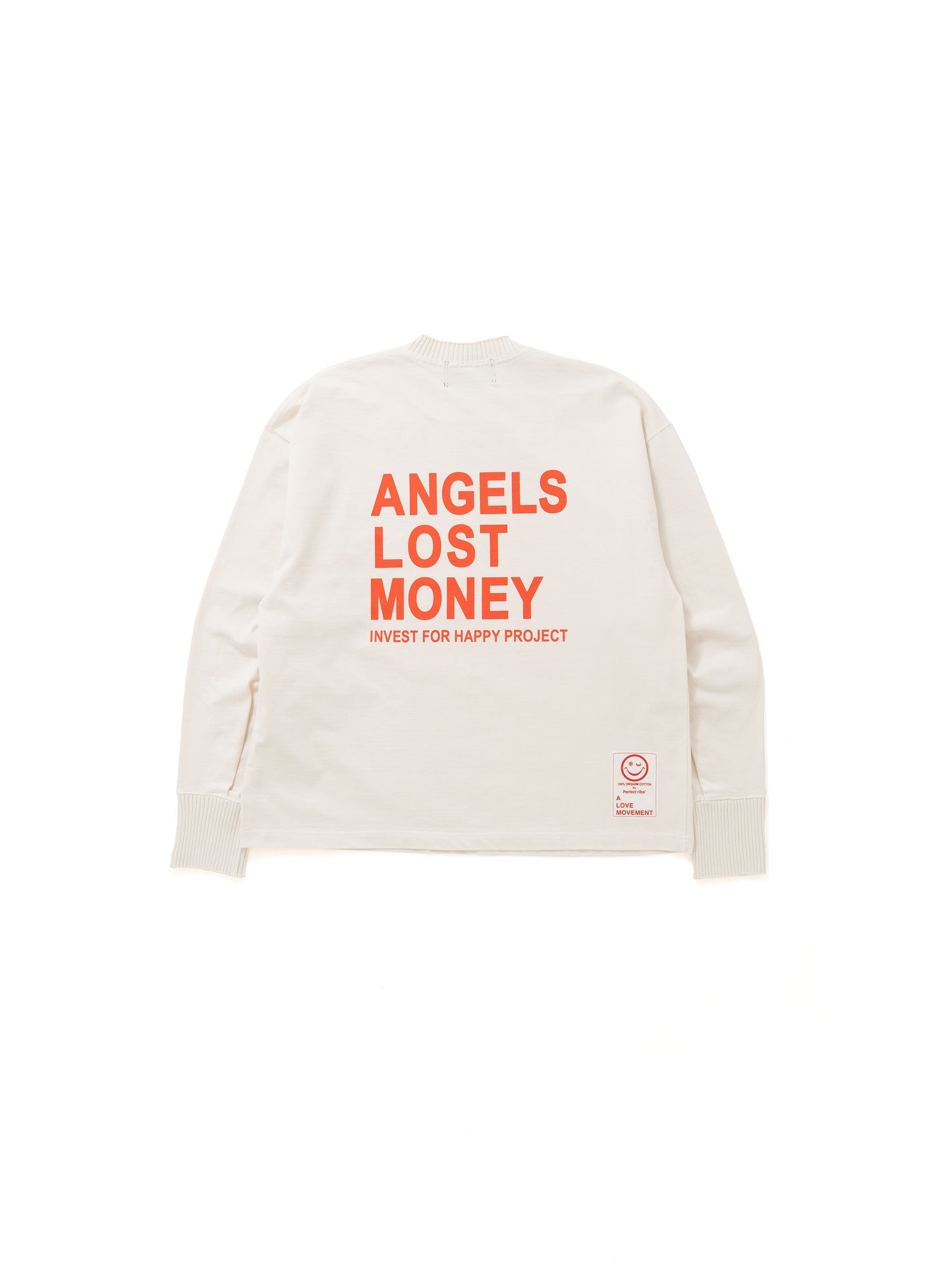 【Perfect ribs®︎×A LOVE MOVEMENT】ANGELS LOST MONEY / Basic Long Sleeve T Shirts / Ivory(ベーシックロングスリーブティーシャツ/アイボリー)