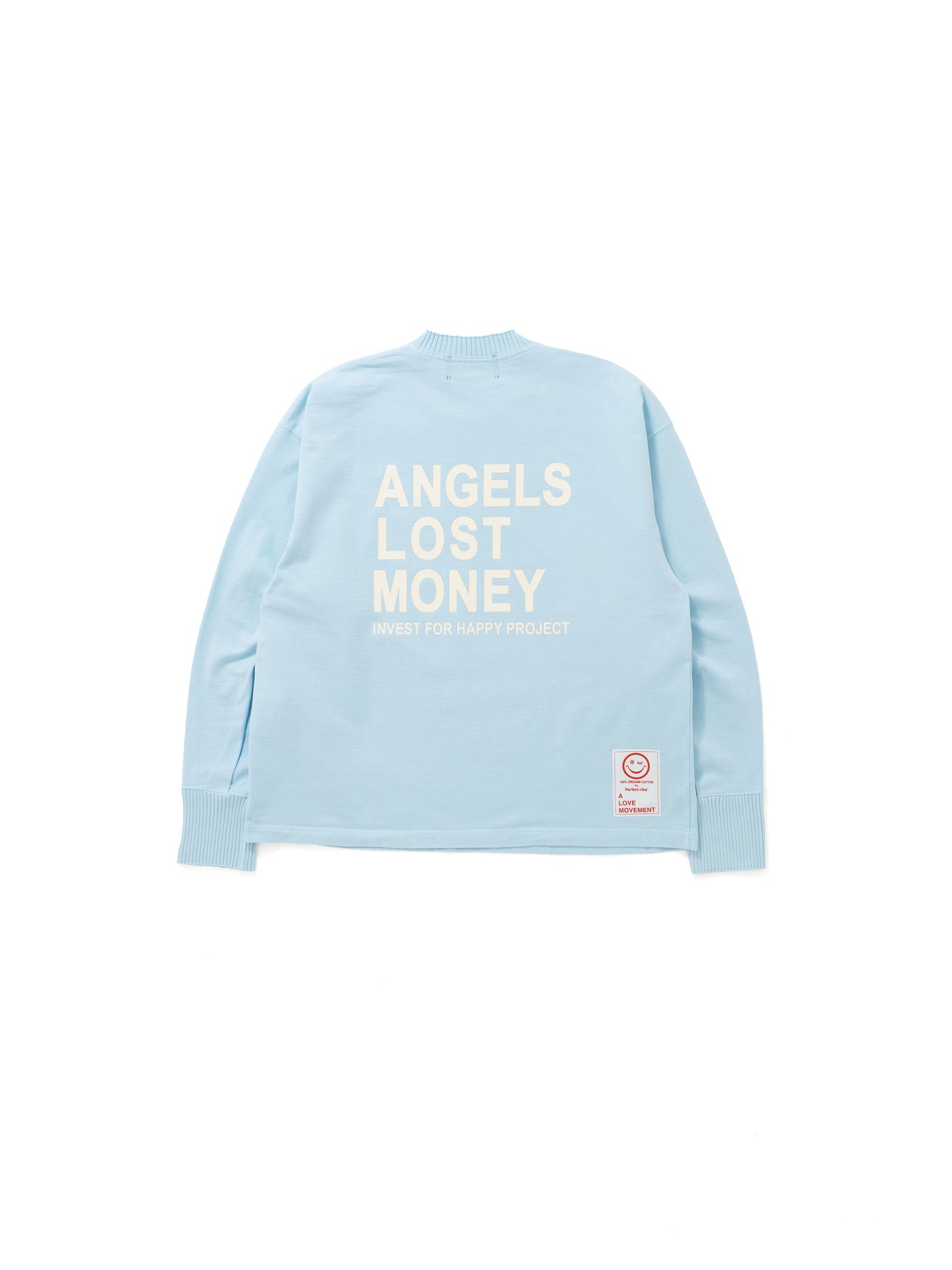 【Perfect ribs®︎×A LOVE MOVEMENT】ANGELS LOST MONEY / Basic Long Sleeve T Shirts / Sax(ベーシックロングスリーブティーシャツ/サックス)
