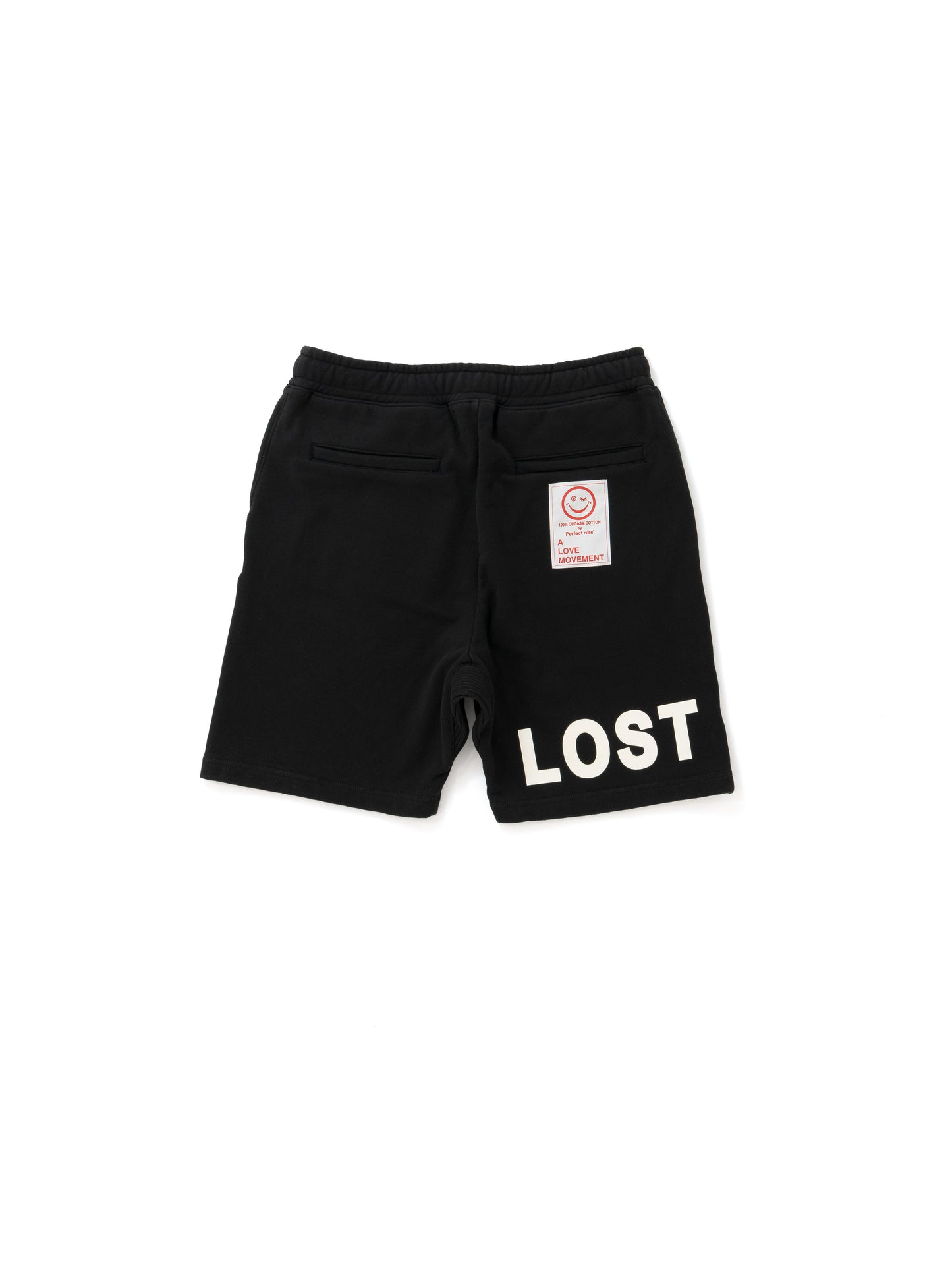 【Perfect ribs®︎×A LOVE MOVEMENT】"LOST ANGELS" Sweat Short Pants / Black(スウェットショートパンツ/ブラック)