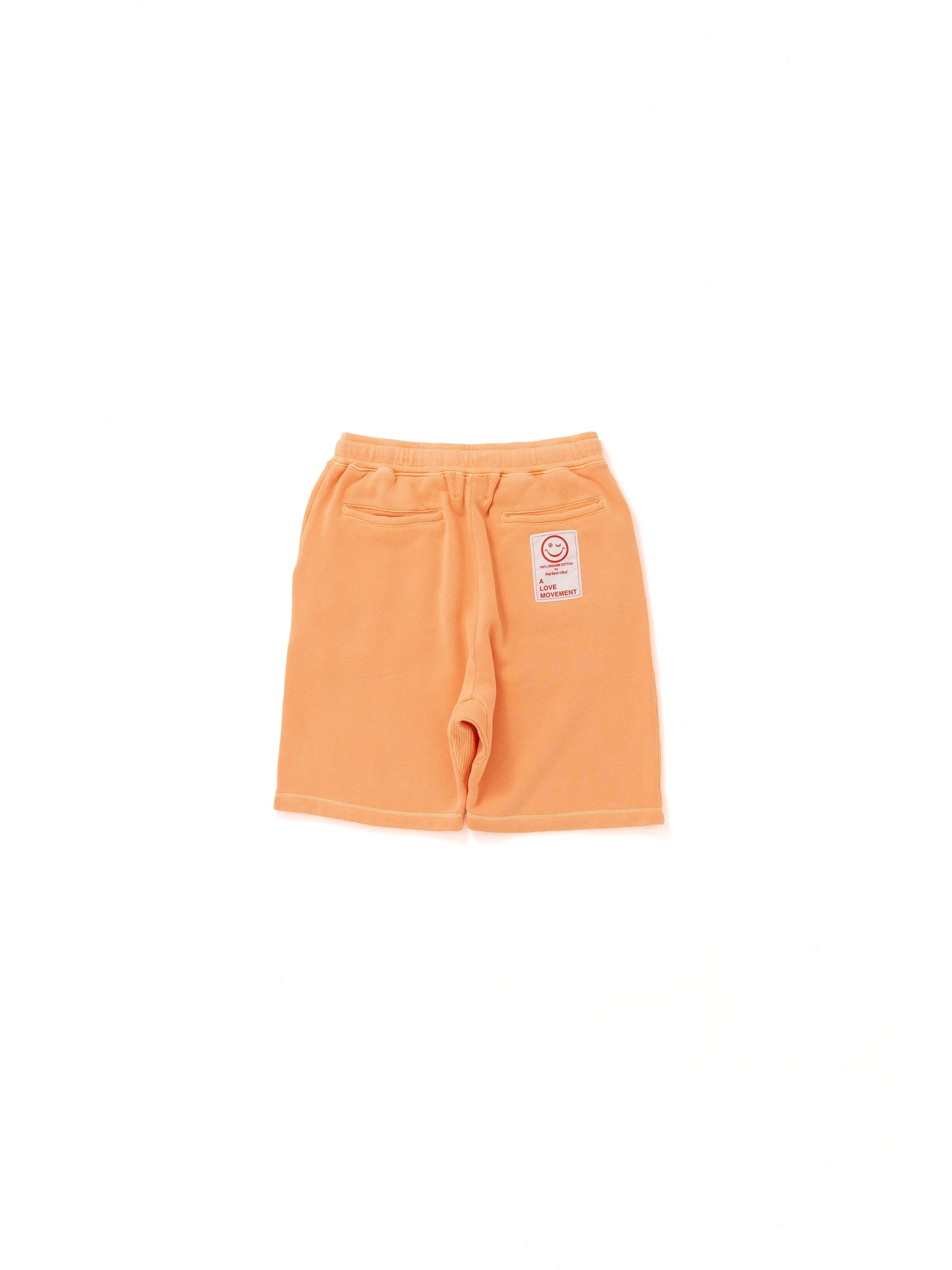 【Perfect ribs®︎×A LOVE MOVEMENT】RELAX LINE / SMILE ALM / Sweat Short Pants / Fade Orange(スウェットショートパンツ/フェードオレンジ)