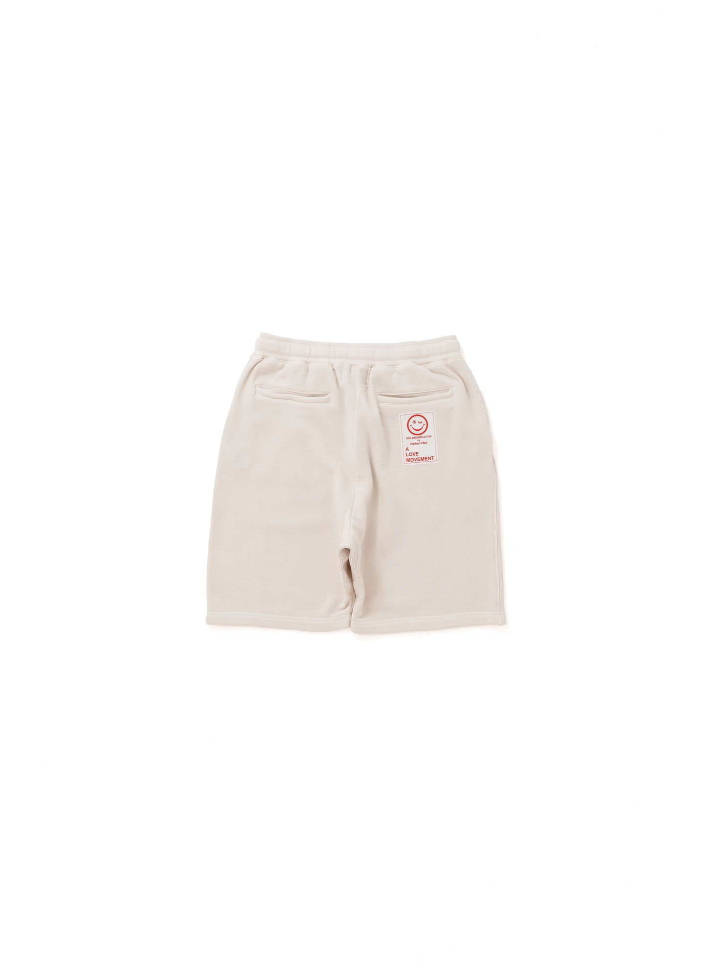 【Perfect ribs®︎×A LOVE MOVEMENT】RELAX LINE / SMILE ALM / Sweat Short Pants / Natural(スウェットショートパンツ/ナチュラル)