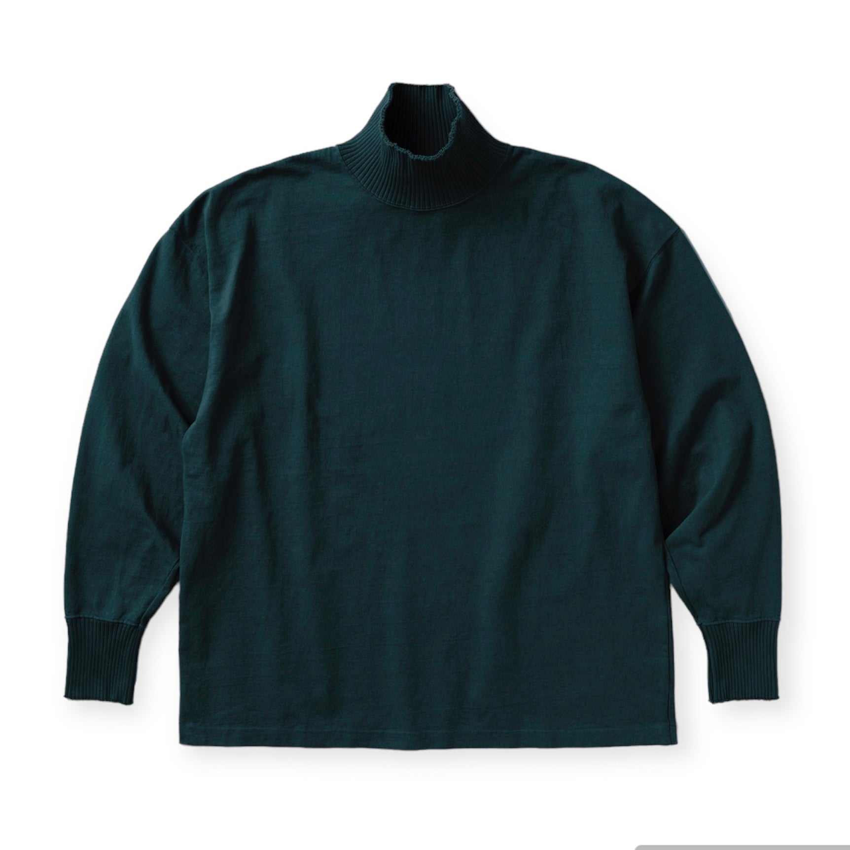 High Neck Long Sleeve T Shirt / Charcoal Green(ハイネック ロング