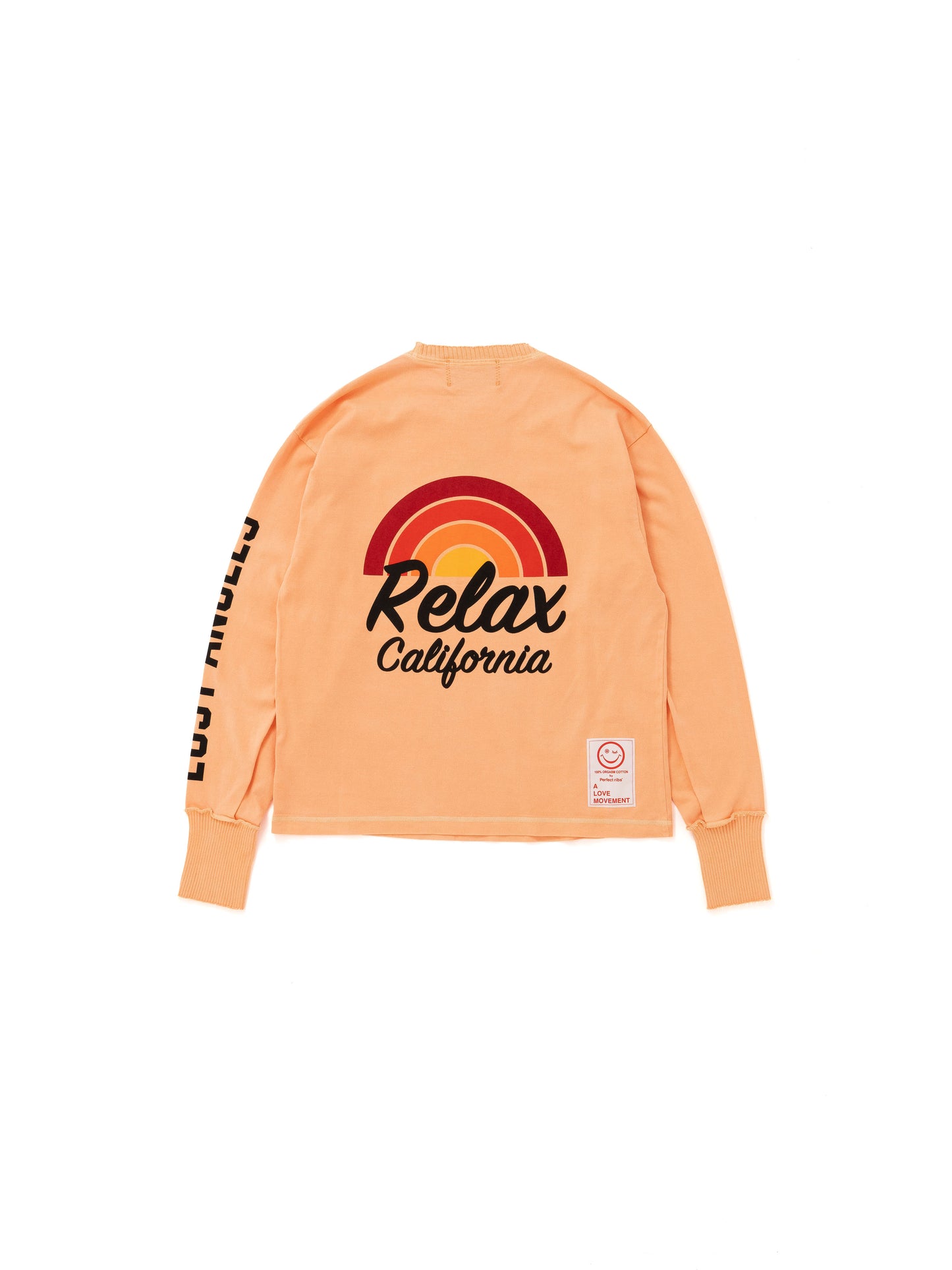 【Perfect ribs®︎×A LOVE MOVEMENT】RELAX LINE / Relax CALFOLNIA / Long Sleeve T Shirts / Fade Orange(ロングスリーブティーシャツ/フェードオレンジ)
