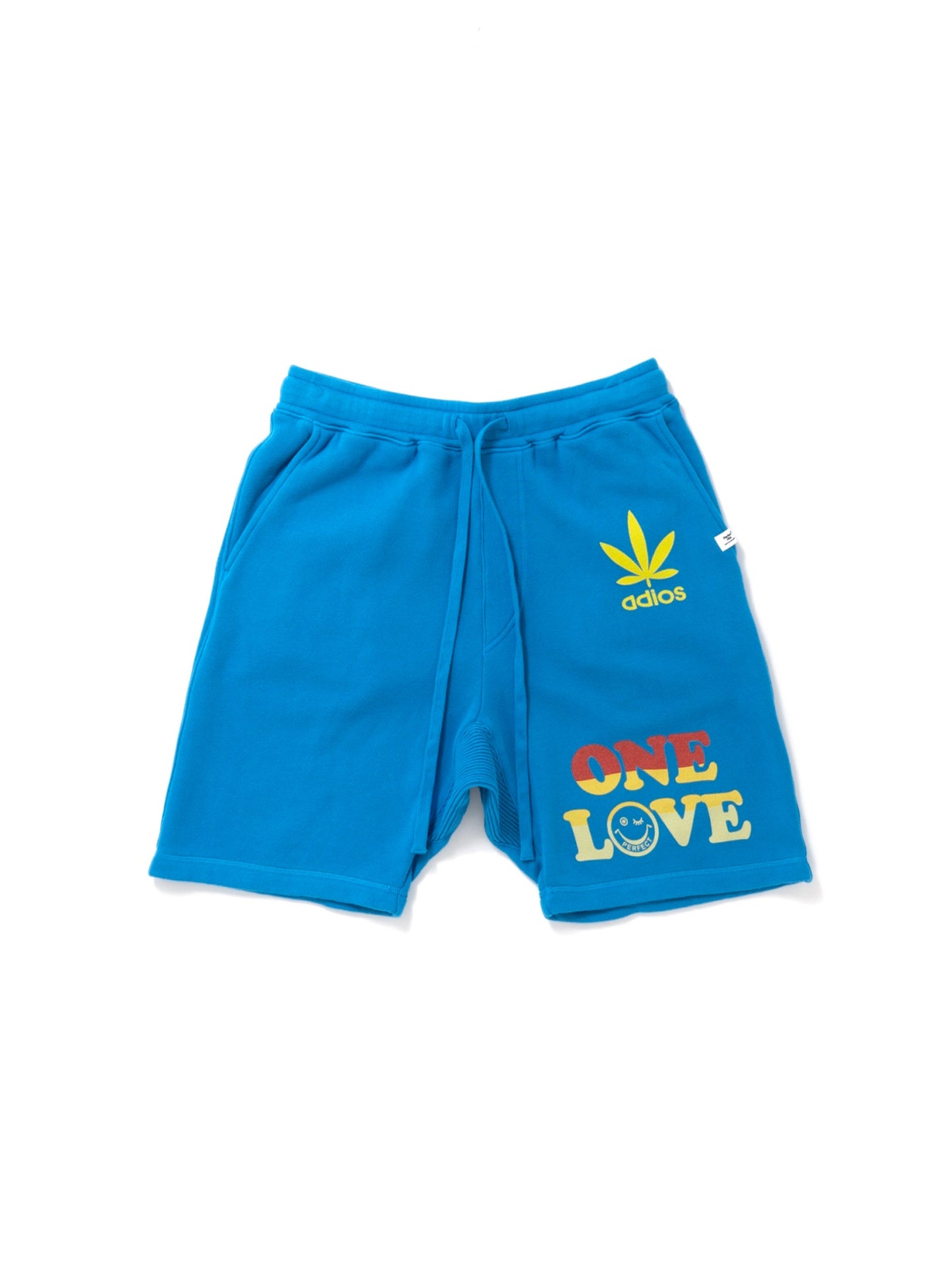 【Perfect ribs®︎×A LOVE MOVEMENT】"ONE LOVE" Sweat Short Pants / Surf Blue(スウェットショートパンツ/サーフブルー)